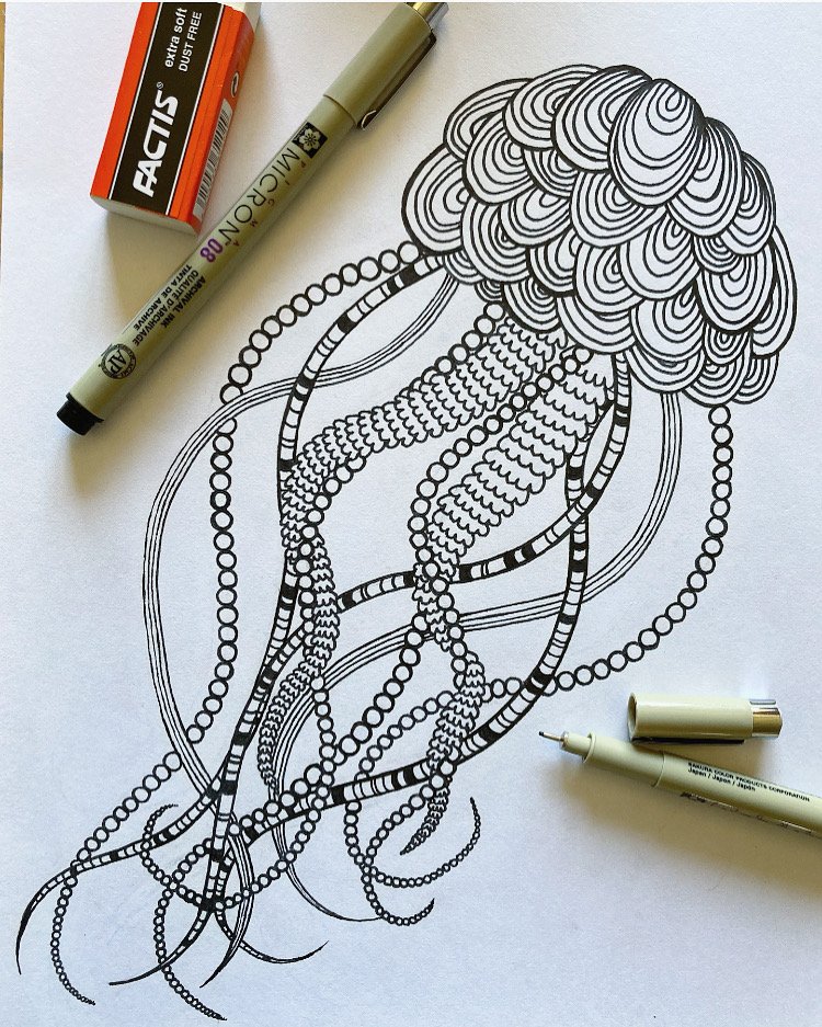 Ink on Paper Octopus