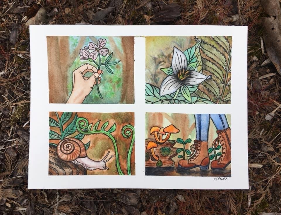 Forest Floor Detail Watercolor