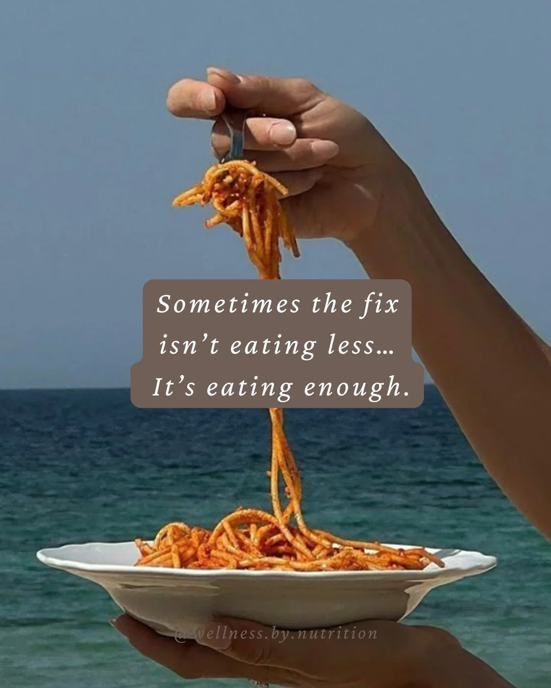 Under fuelling your body for too long is causing your body unnecessary stress! When you eat too little, your hormones read it as stress, slowing your metabolism, increasing cravings, making weightless feel harder than it should be. 

Your body needs 