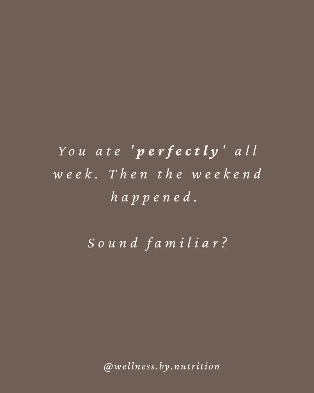 You ate &lsquo;perfectly&rsquo; all week. Then the weekend happened. Sound familiar?

This isn&rsquo;t about discipline, it&rsquo;s about what happens when your body is running on restriction, stress or blood sugar chaos all week, then finally gets a