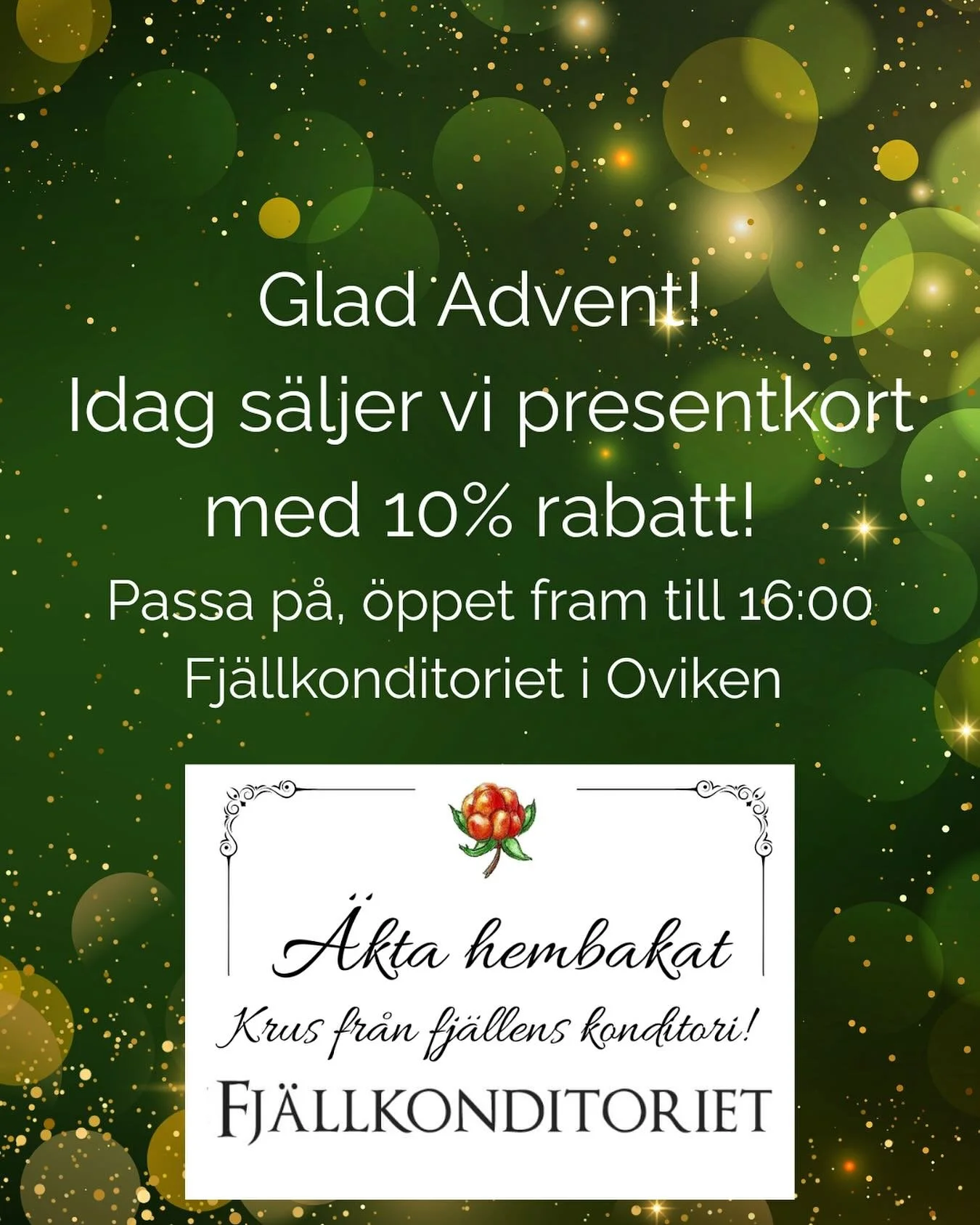Presentkort, den perfekta julklappen! 🎄
Erbjudandet g&auml;ller endast idag, passa p&aring;!