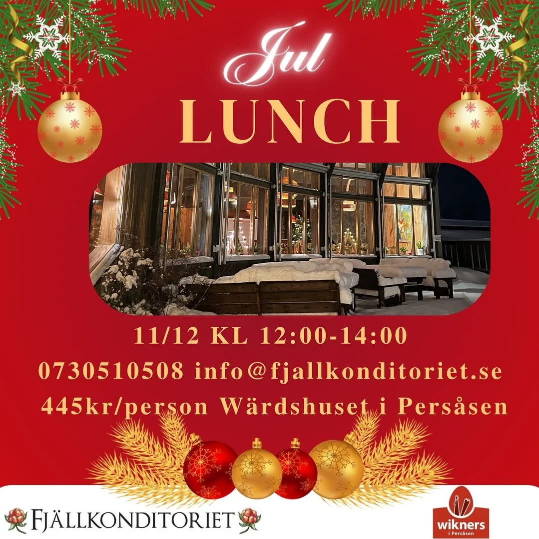 Torsdag den 11 december serverar vi jullunch i Pers&aring;sen. Varmt v&auml;lkomna att boka 🌟