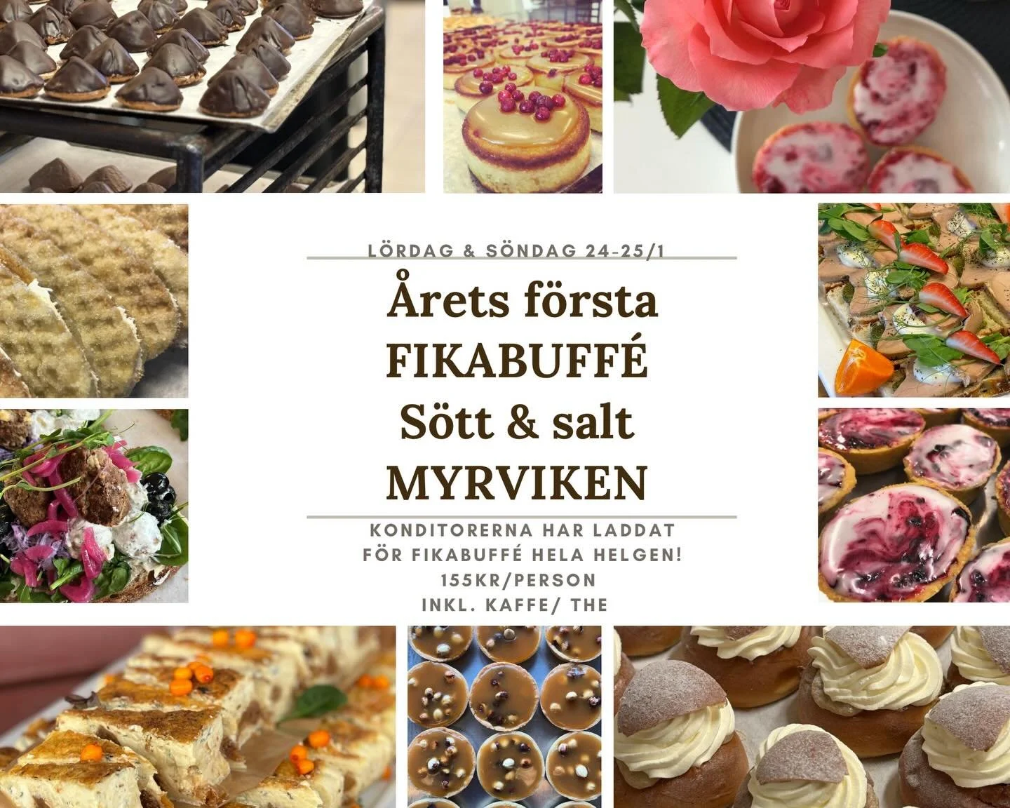 Till helgen blir det matigt med snittar och paj, och massor av s&ouml;ta bakverk. Varmt v&auml;lkomna!