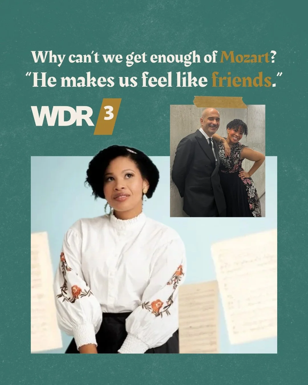 Friends!! My second Klassik Forum as WDR 3 Artist in Residence comes out tomorrow. This time I get to talk about Mozart with @antonellomanacorda. I hope you'll listen! 🎧
-
@wdr #radio #mozart #wdr3
