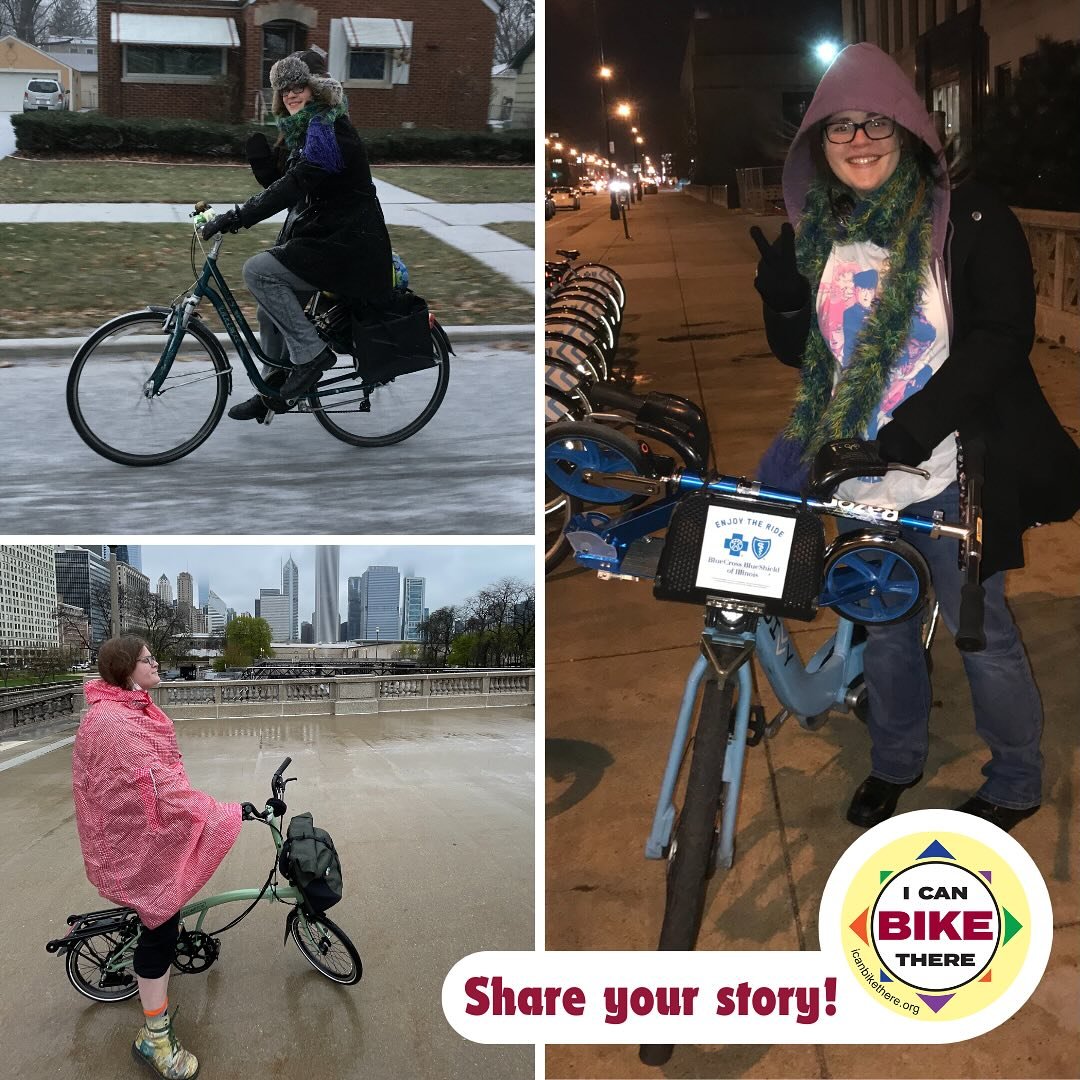 Katie bikes year-round to school &ndash; along with using the @pacesuburbanbus. One photo is from her bike commute to high school (winter shot) while riding her @trekbikes hybrid. She now rides a @bromptonbicycle folding bike &ndash; in her favorite 