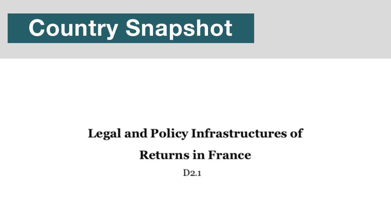 Legal and Policy Infrastructures of Returns in France - Country Snapshot