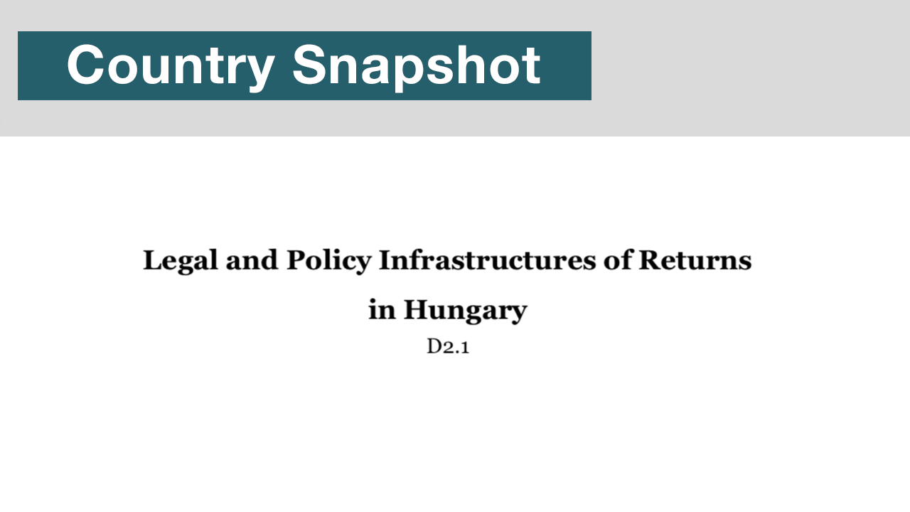 Legal and Policy Infrastructures of Returns in Hungary - Country Snapshot