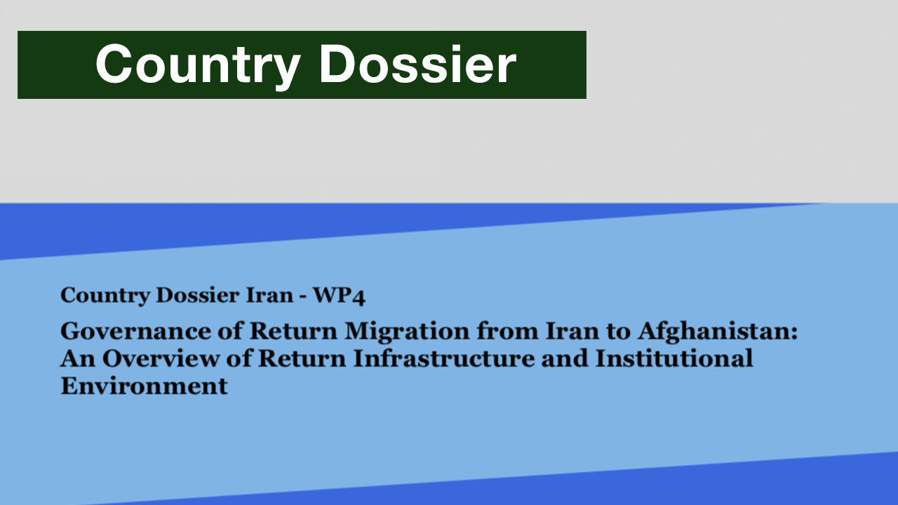 Country Dossier Iran - Governance of Return Migration from Iran to Afghanistan: An Overview of Return Infrastructure and Institutional Environment