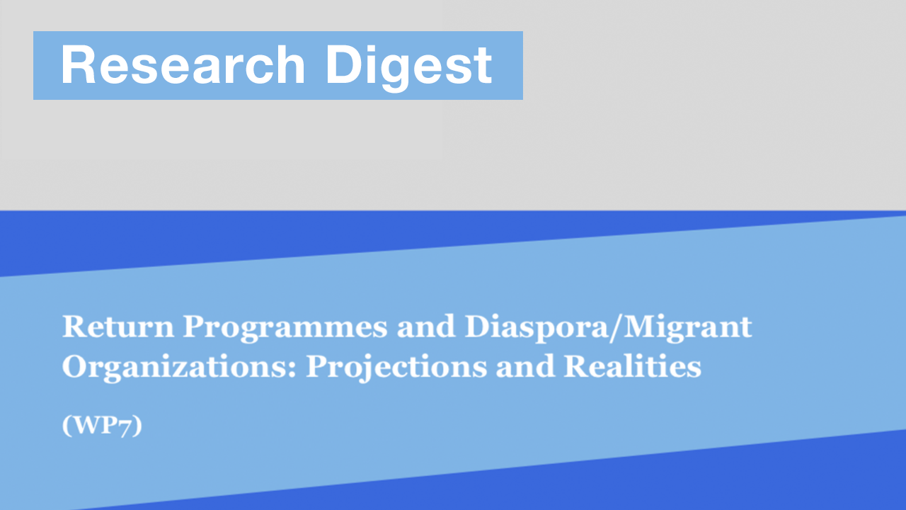 Return Programmes and Diaspora/Migrant Organizations: Projections and Realities - Research Digest (WP7)