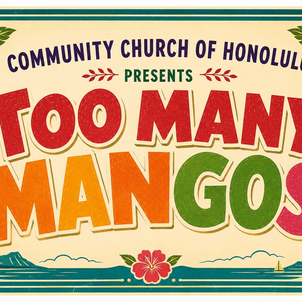 On August 30 in 9 am worship our keiki will bring the beloved children's book Too Many Mangos to life! This Sunday mini rehearsals from 11-11:30 begin. If you want to get involved in helping our keiki remind us how to share and mālama our community, 