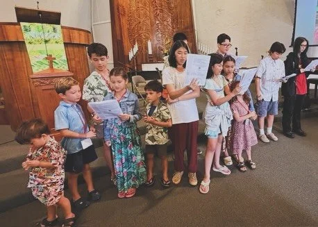Yesterday our keiki and youth did a beautiful job leading  us in worship, and this coming Sunday they will be doing it again! Together with the choir they will be sharing the sweet story of "Too Many Mangos," the beloved children's book by 