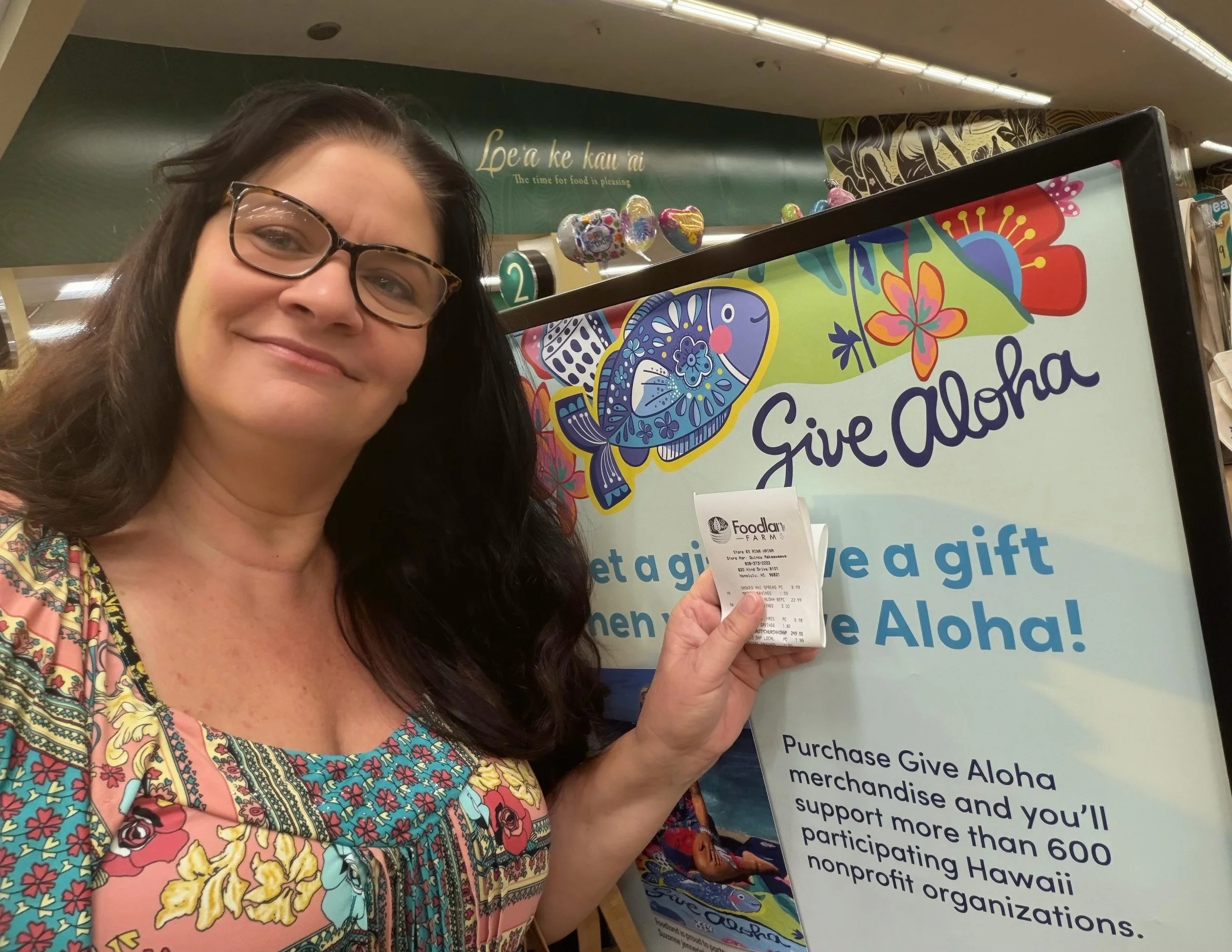Roz is here to remind us that GIVE ALOHA is going on @foodlandhi through tomorrow! Shop, give, and designate CCH (# 78480) to make your gift go further!