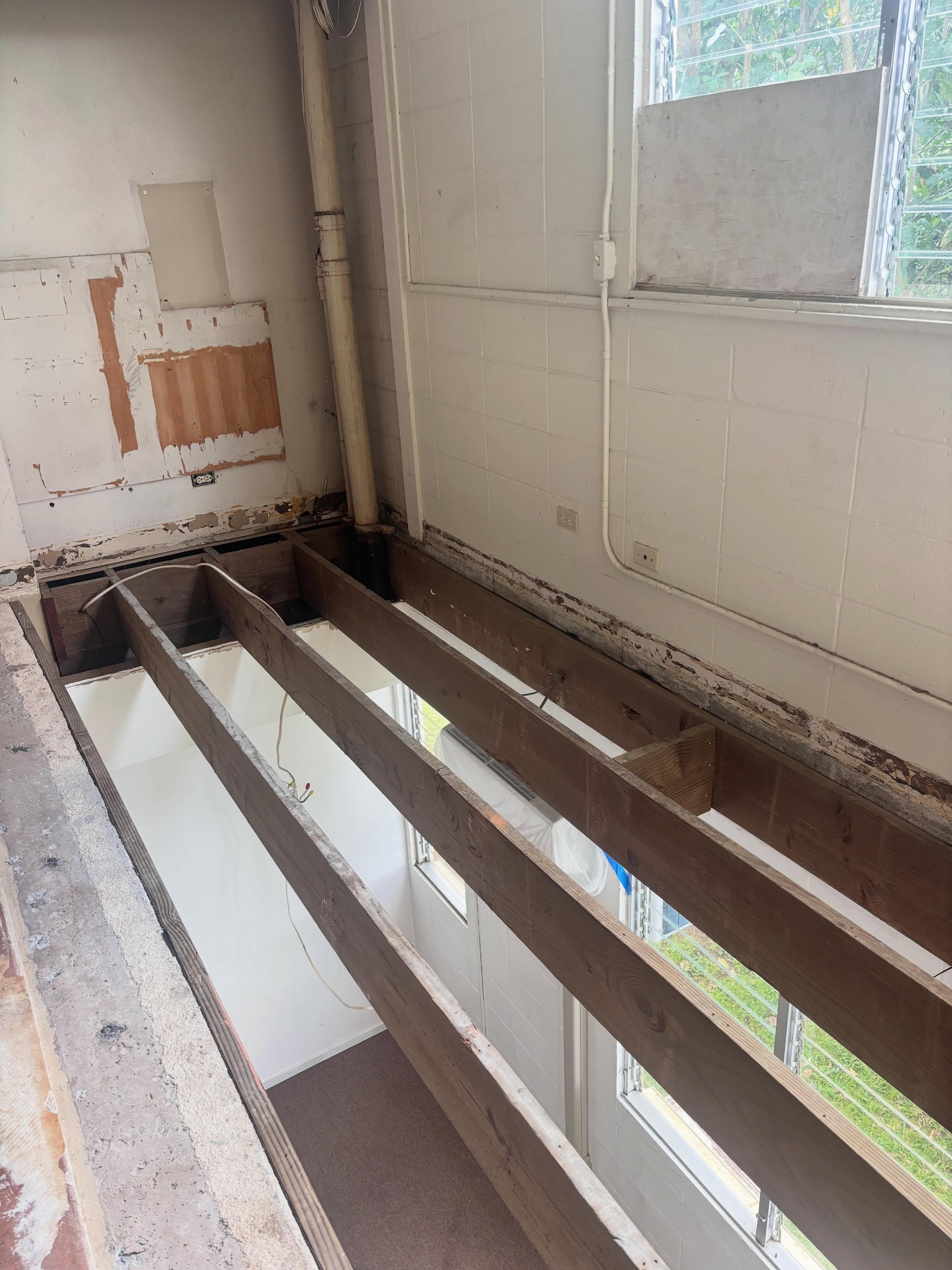 Makai second floor subfloor needed a little work&hellip;ok, a lot. But we&rsquo;re getting it done!