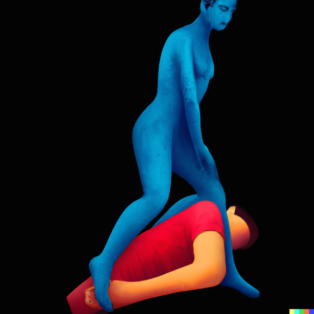 DALL·E 2022-08-11 21.55.56 - Pat my back in the style of humans in a mind-bending, gravity-defying movement, digital art.png
