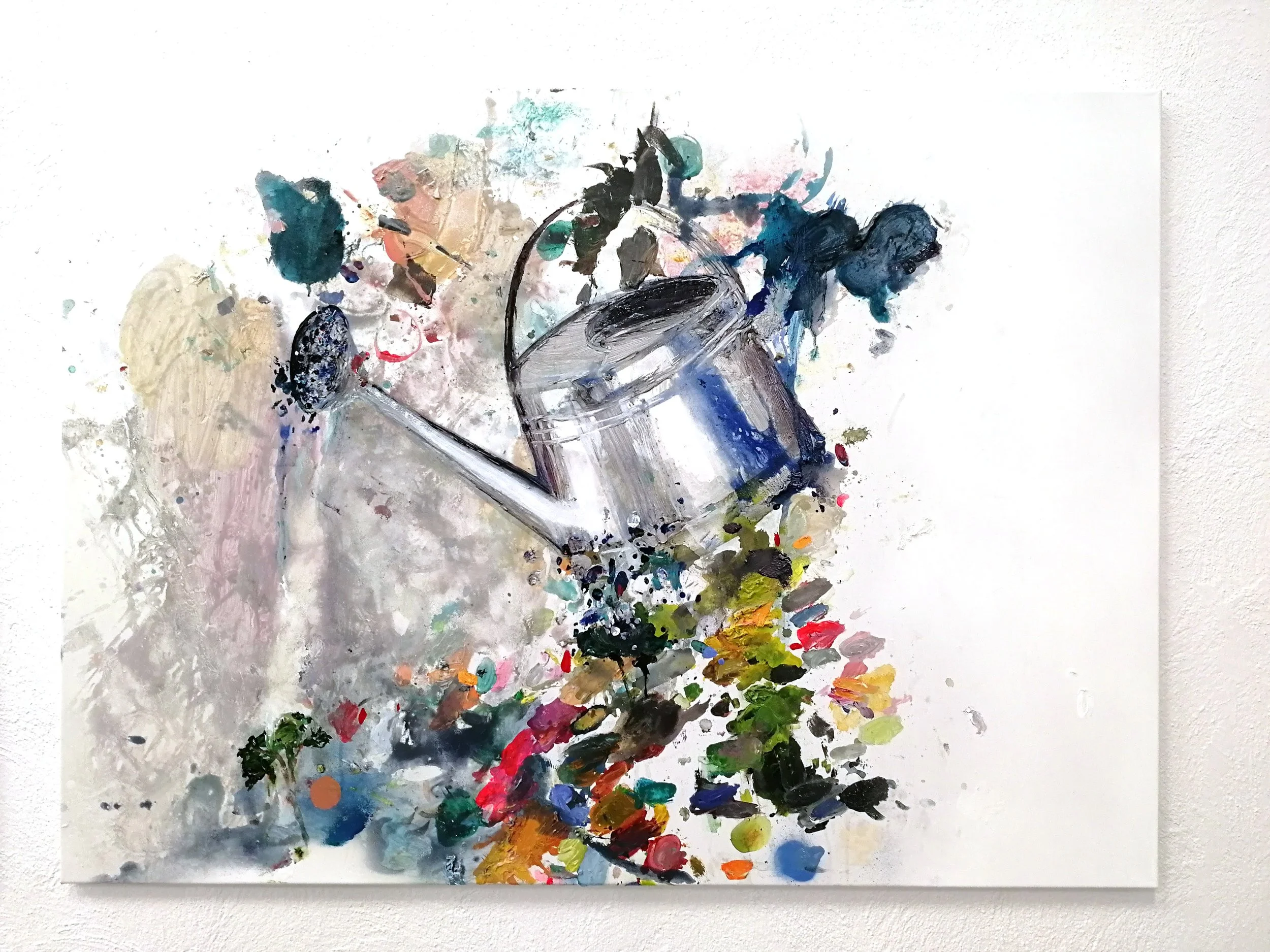 gießen 2023  Öl und Acryl auf Leinwand  80x110 cm