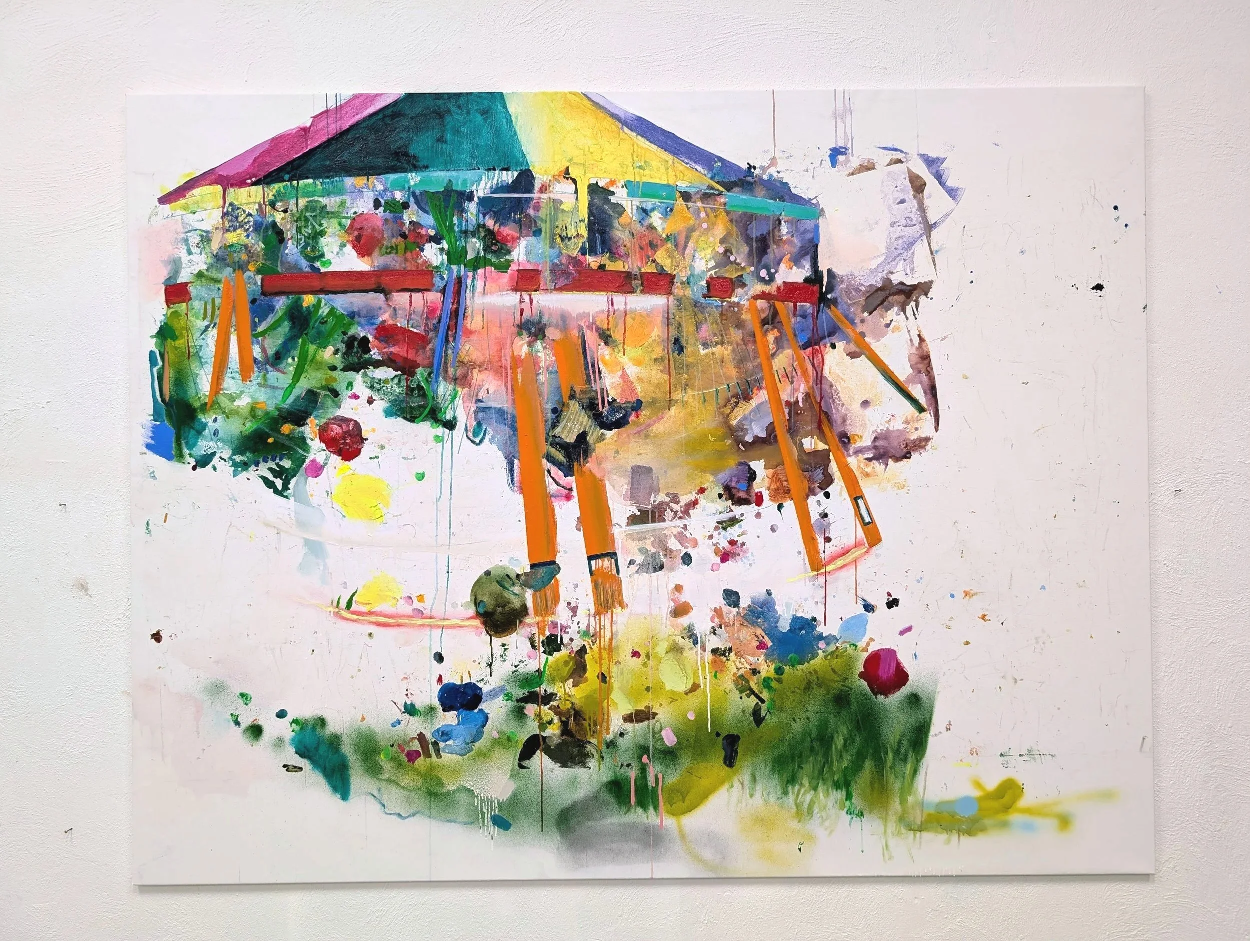 Karussell 2026  Öl und Acryl auf Leinwand  155 x 200 cm