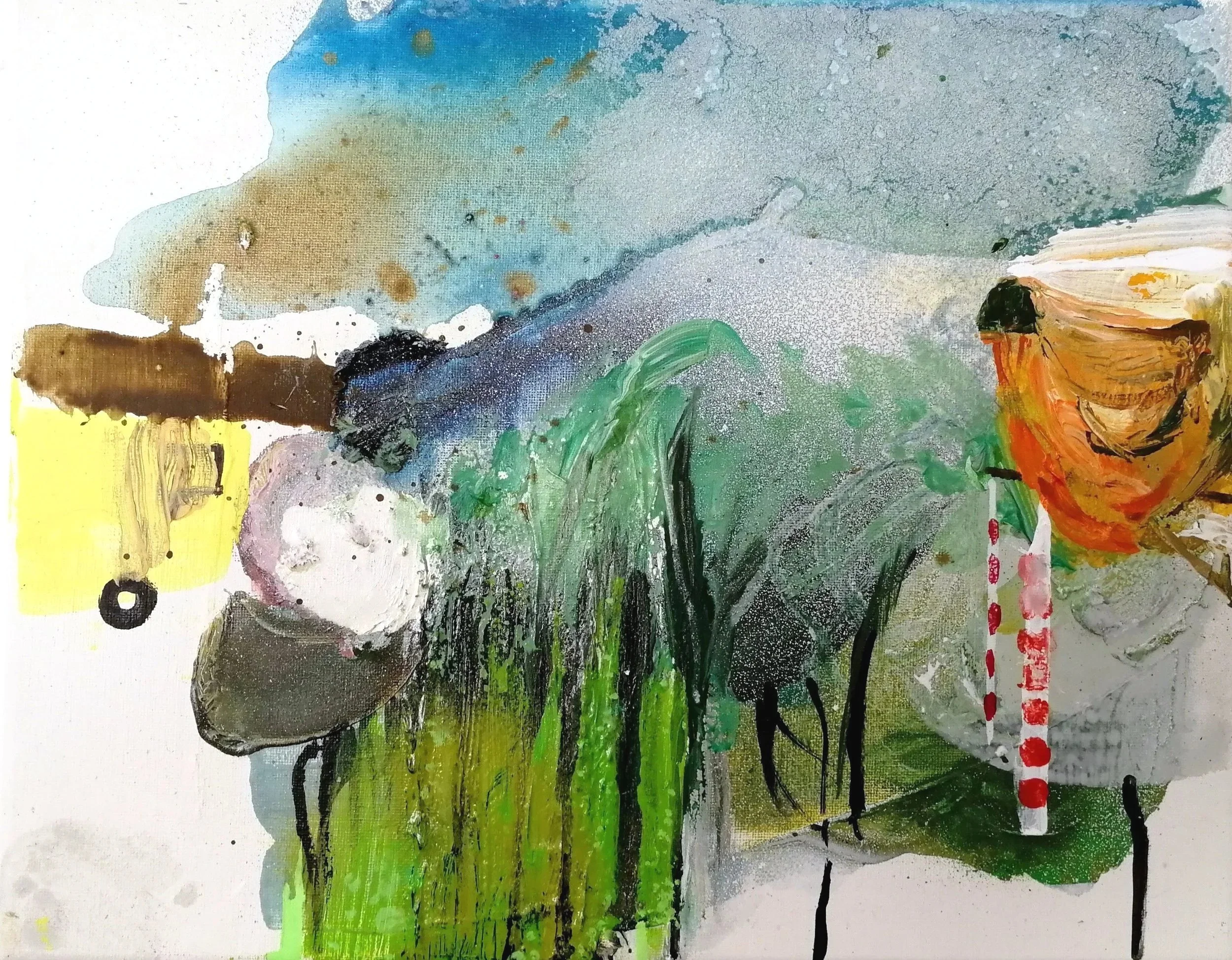 circus 2020 - acryl und öl auf leinwand - 30 x 25 cm