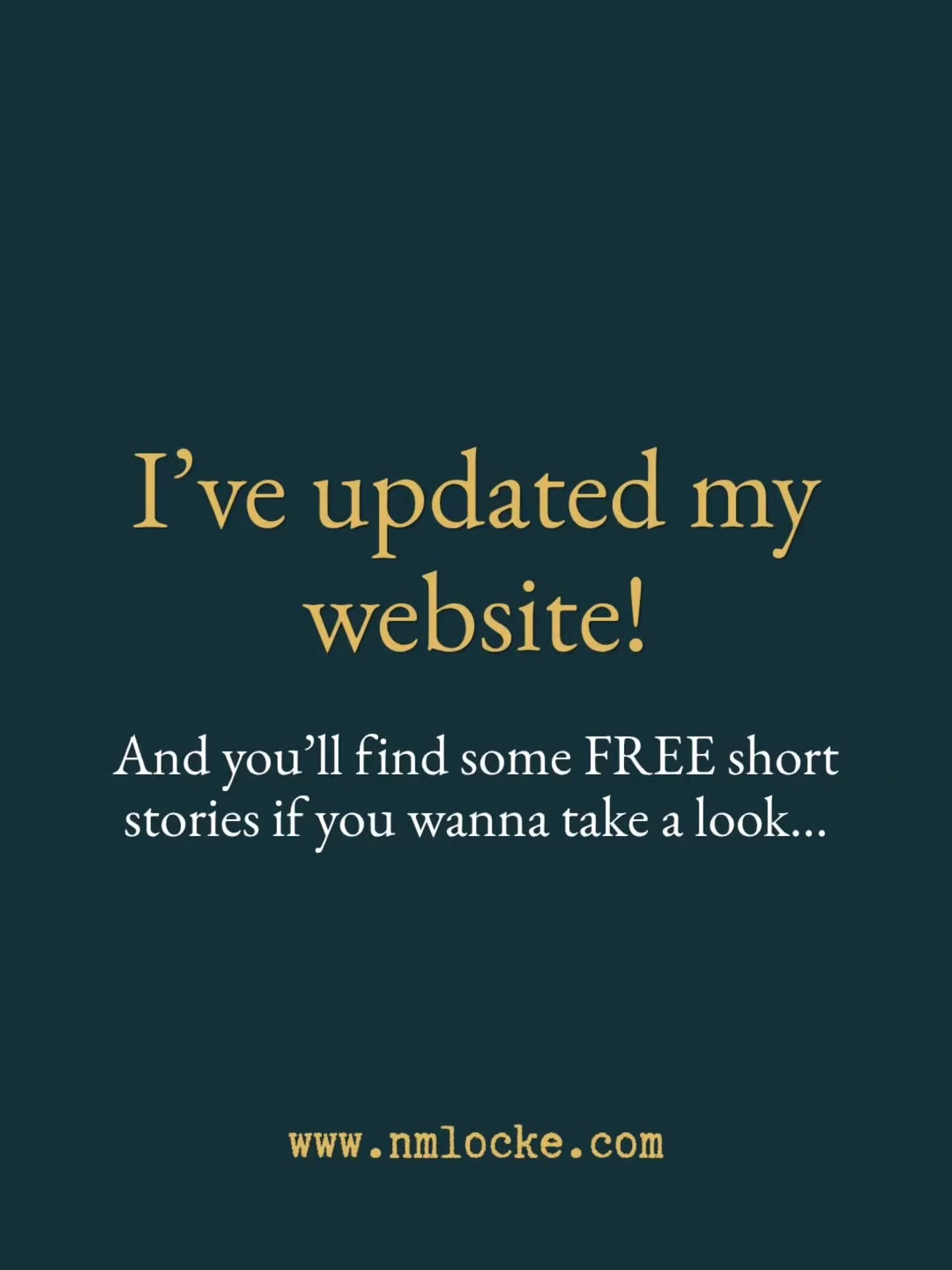 New website, new me! (Actually no, same me but with a new colour scheme 😂). 

Check out www.nmlocke.com if you want a taste of my work and get access to some FREE short stories 🫶

#AuthorWebsite #ShortStories #AmWriting