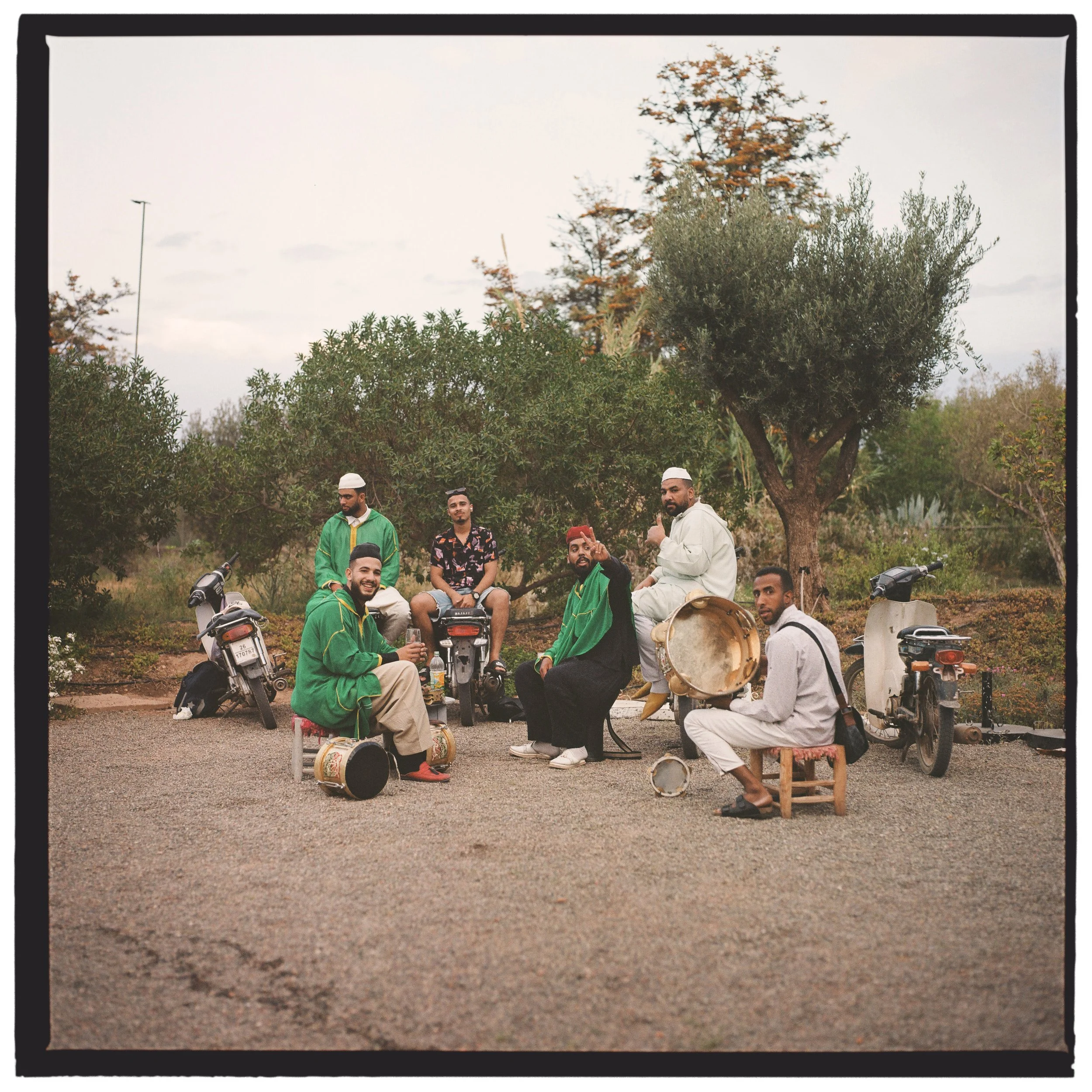 Moroccan Band posing before performing at a wedding