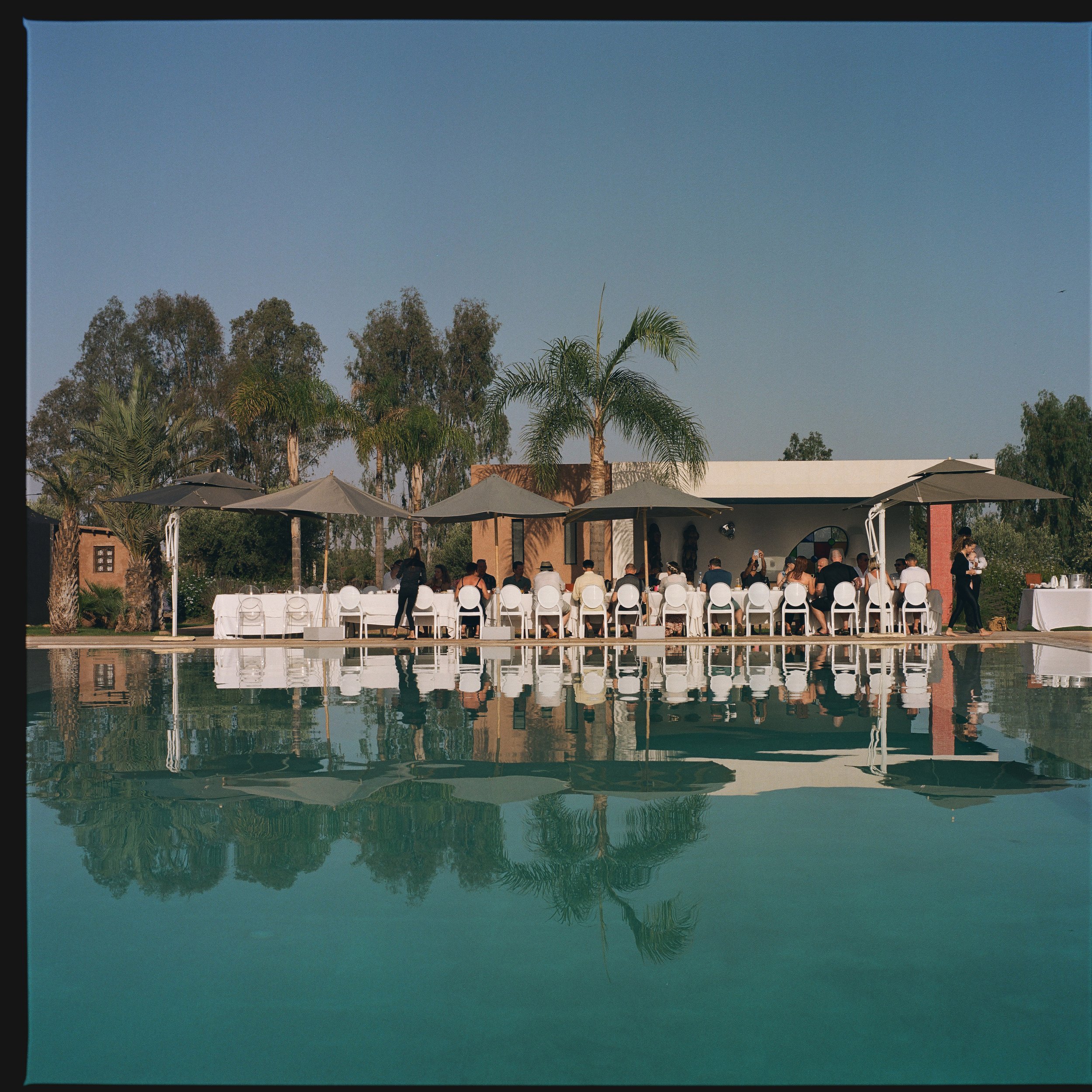 Destination wedding In Morocco wedding breakfast on 120 film