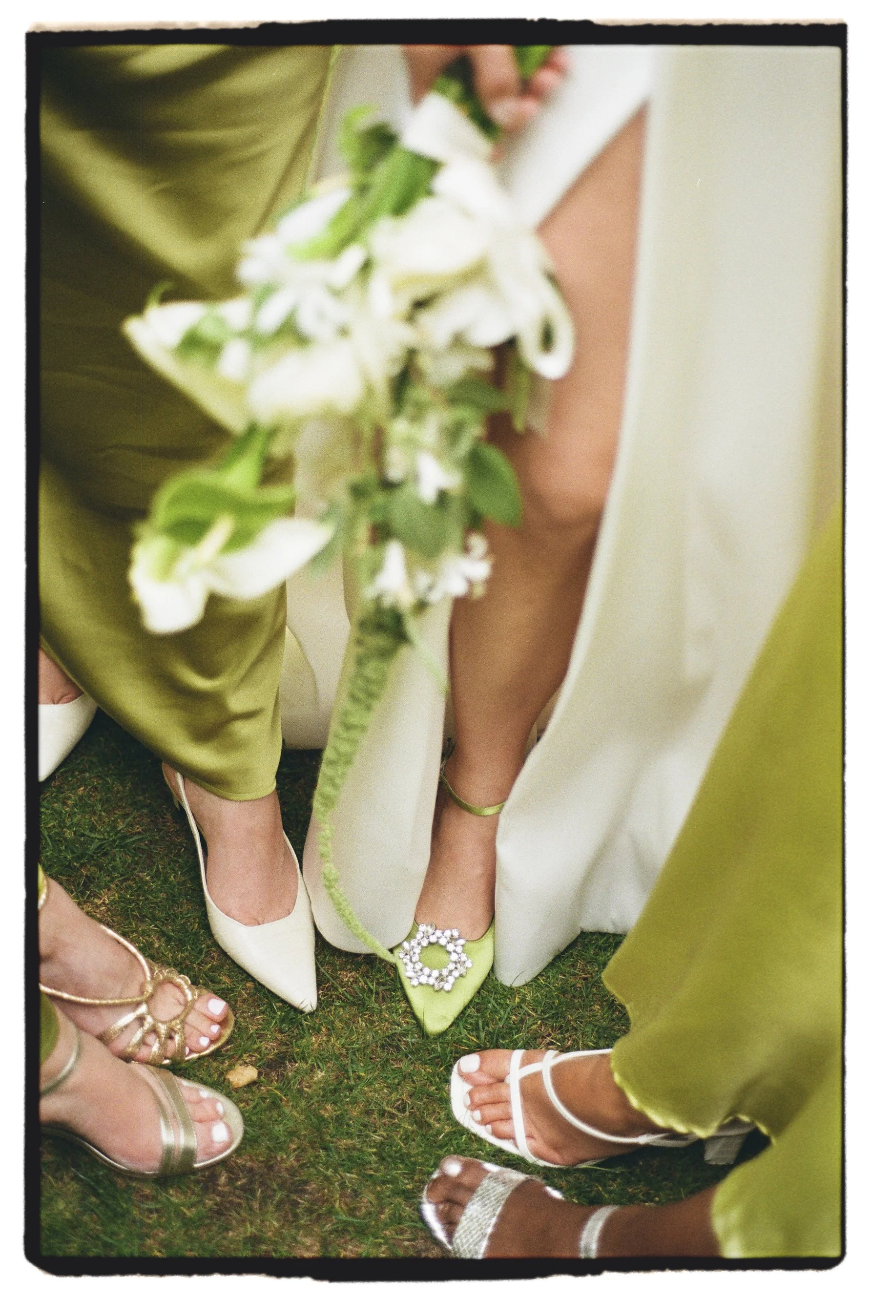 Fresh green wedding theme London Wedding on 35mm film analogue