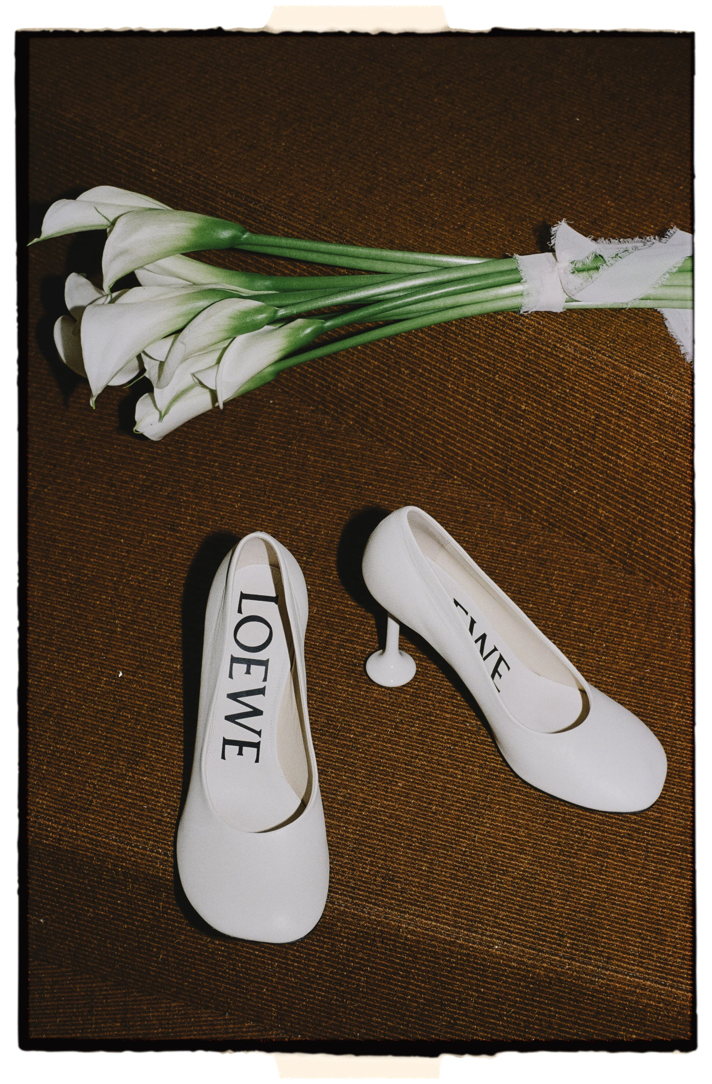 Loewe wedding shoes 35mm analogue film London Wedding at The Nomad Hotel