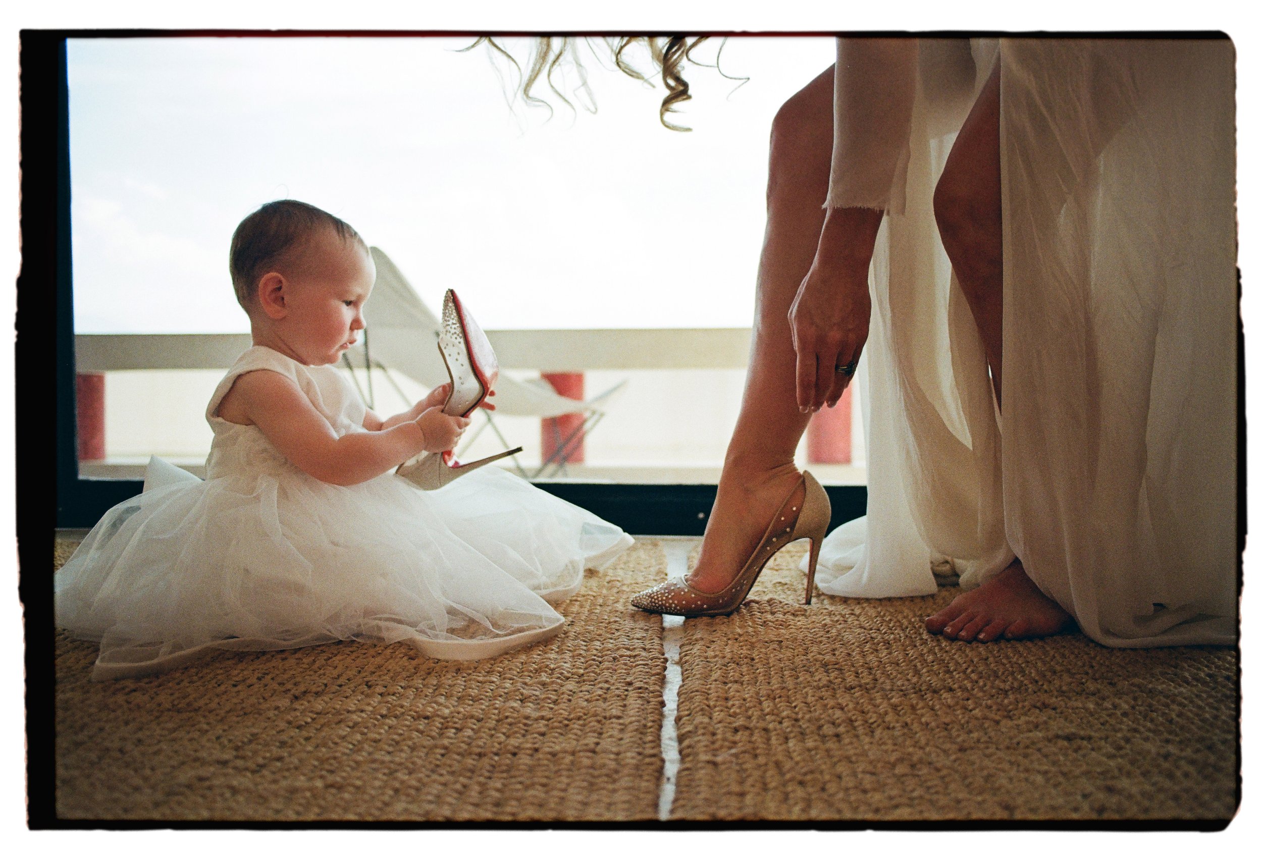 Morocco destination wedding wearing heels Loubi