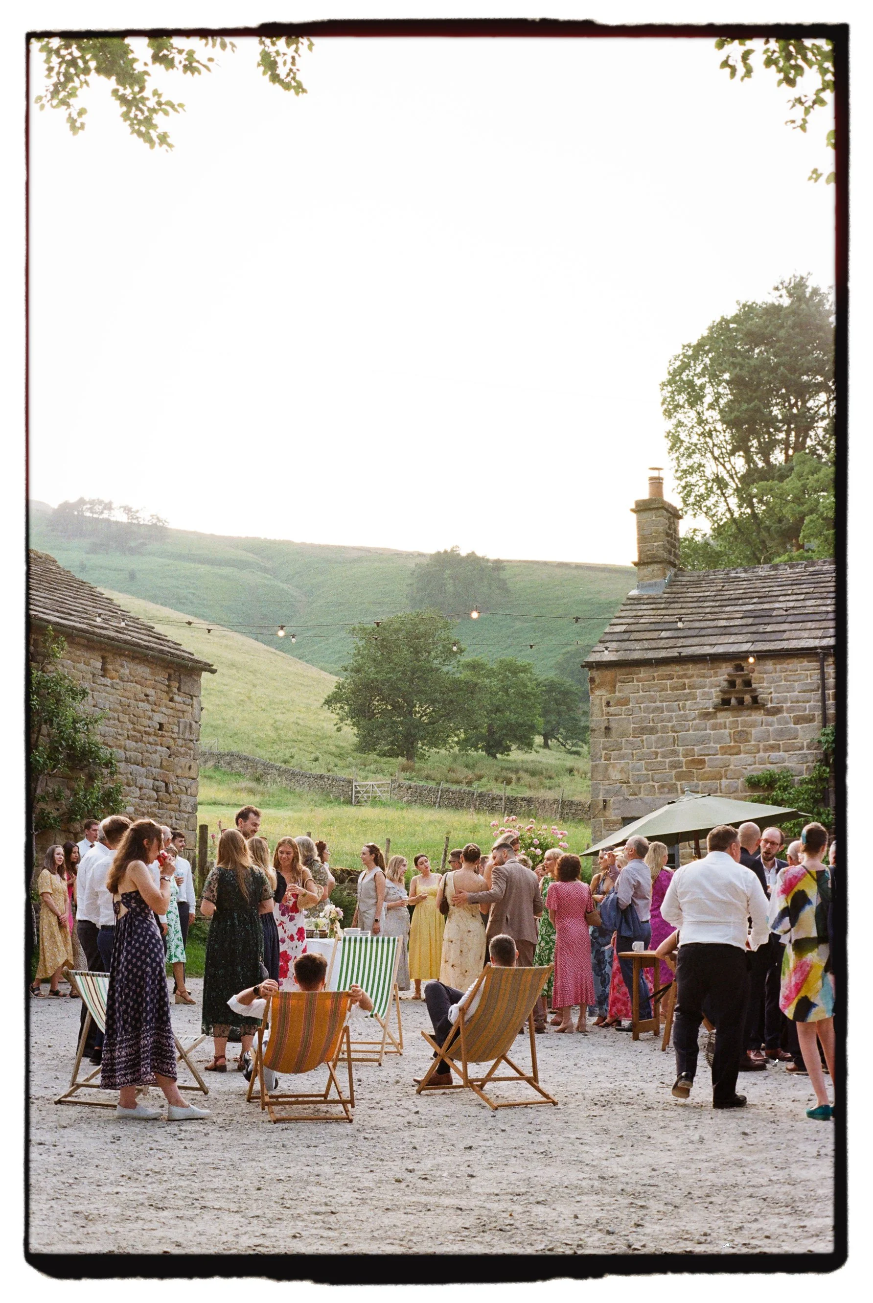 Wedding outdoors alfresco at The Gathering in the Peak District next to Edale shot on film