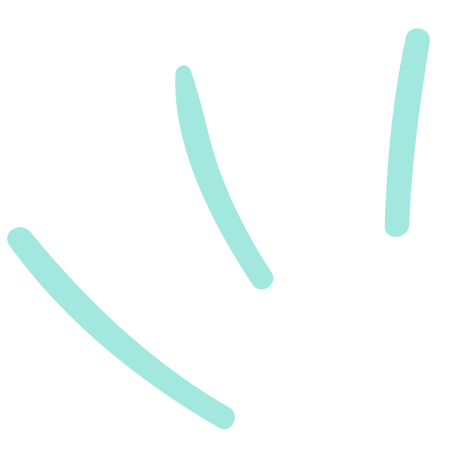 Stylized light blue squiggly lines on a transparent background.