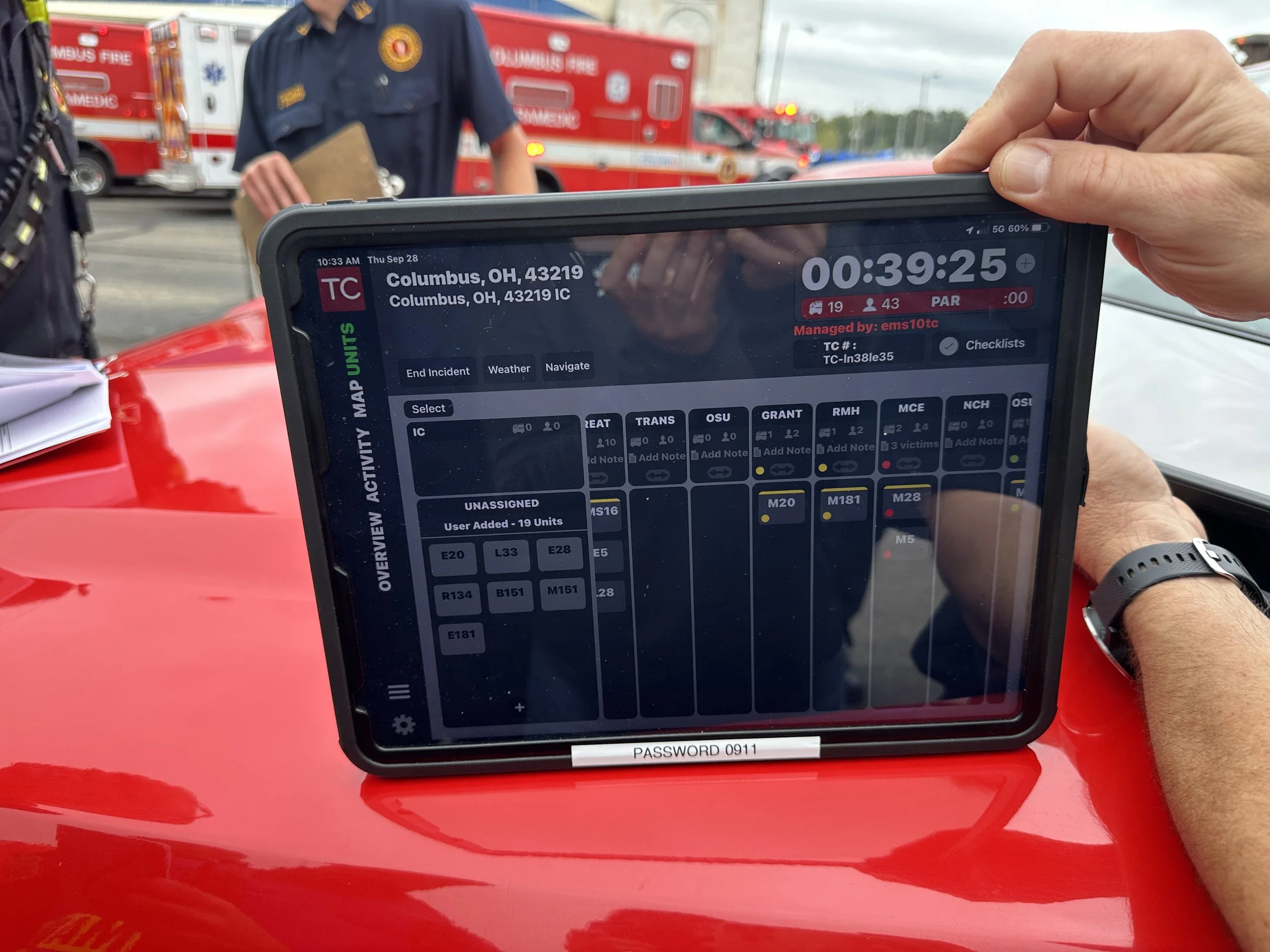 Tablet Command, a platform used to organize MCI patients. 