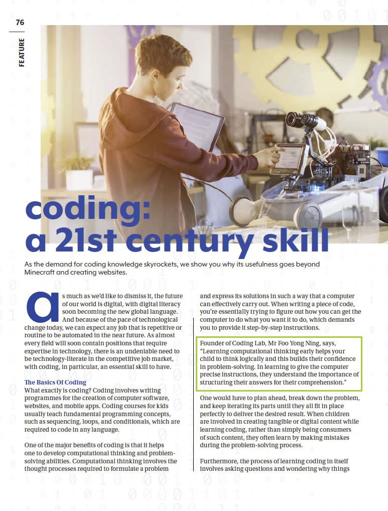Coding Lab Feature - Parent's World Magazine Issue 65, Nov/Dec 2017 ...