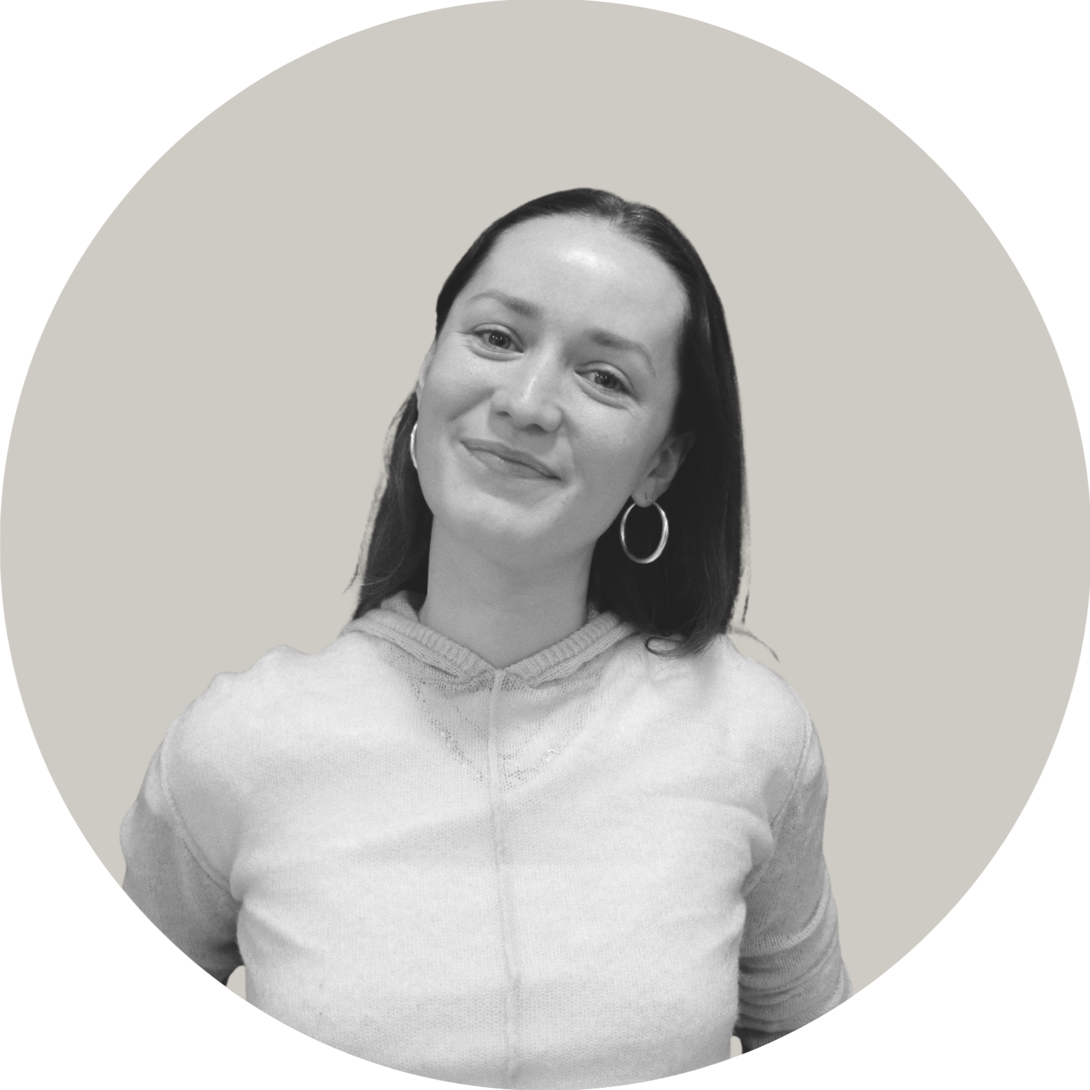 Rundt beskåret sorthvidt billede af Bjørk