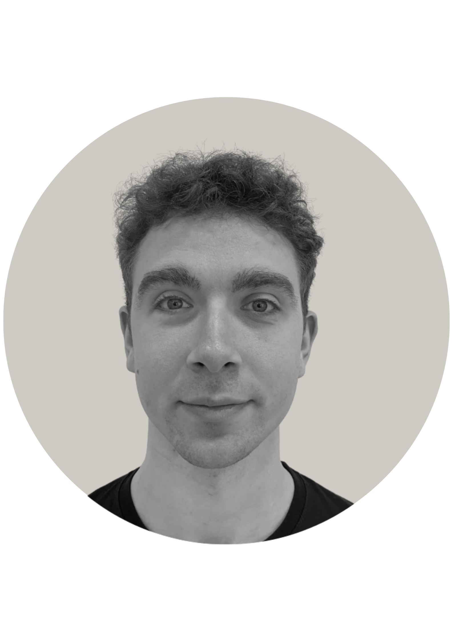 Rundt beskåret sorthvidt billede af Jacob Olesen