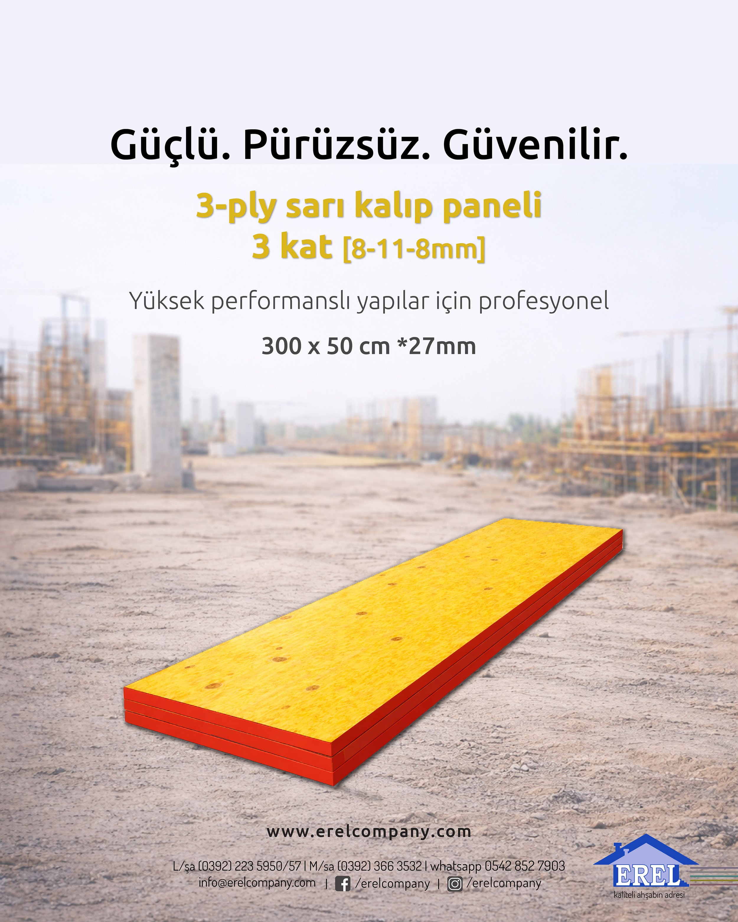 3-ply Sarı Kalıp Paneli