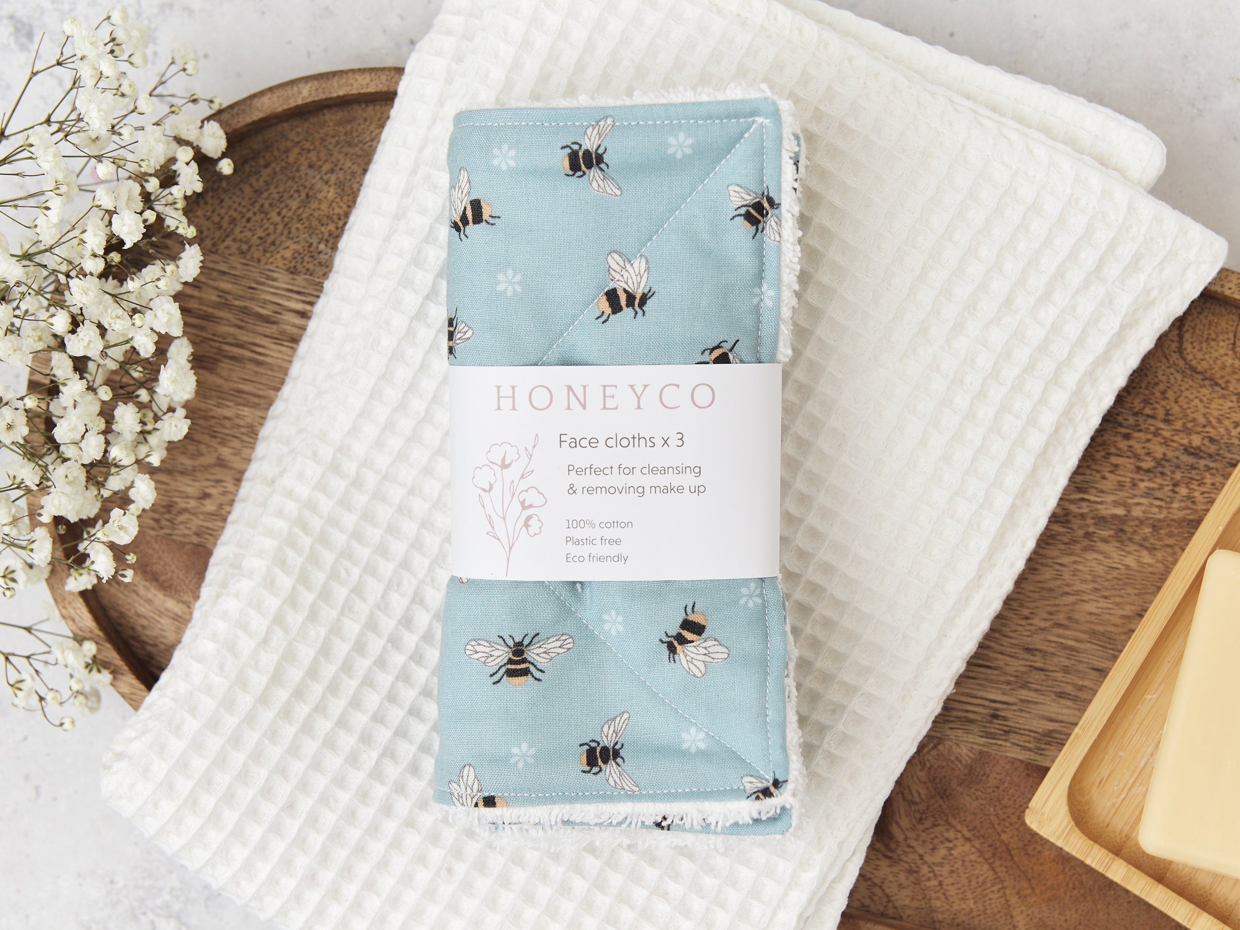 Face cloths - cleansing - blue bee - reusable eco friendly beauty - honeyco.jpg