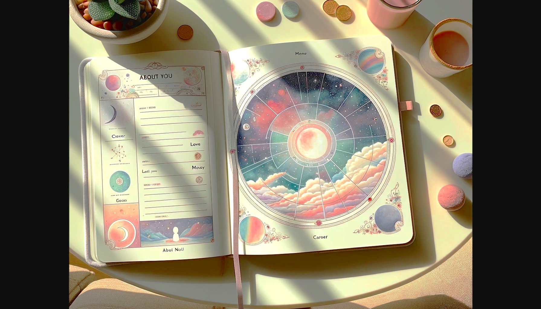 DALL%C2%B7E+2024-01-24+18.15.01+-+Create+an+image+of+a+white+journal+with+a+pastel+color+scheme%2C+lying+open+on+a+coffee+table.+The+journal+should+feature+a+central+depiction+of+a+cosmi.jpg