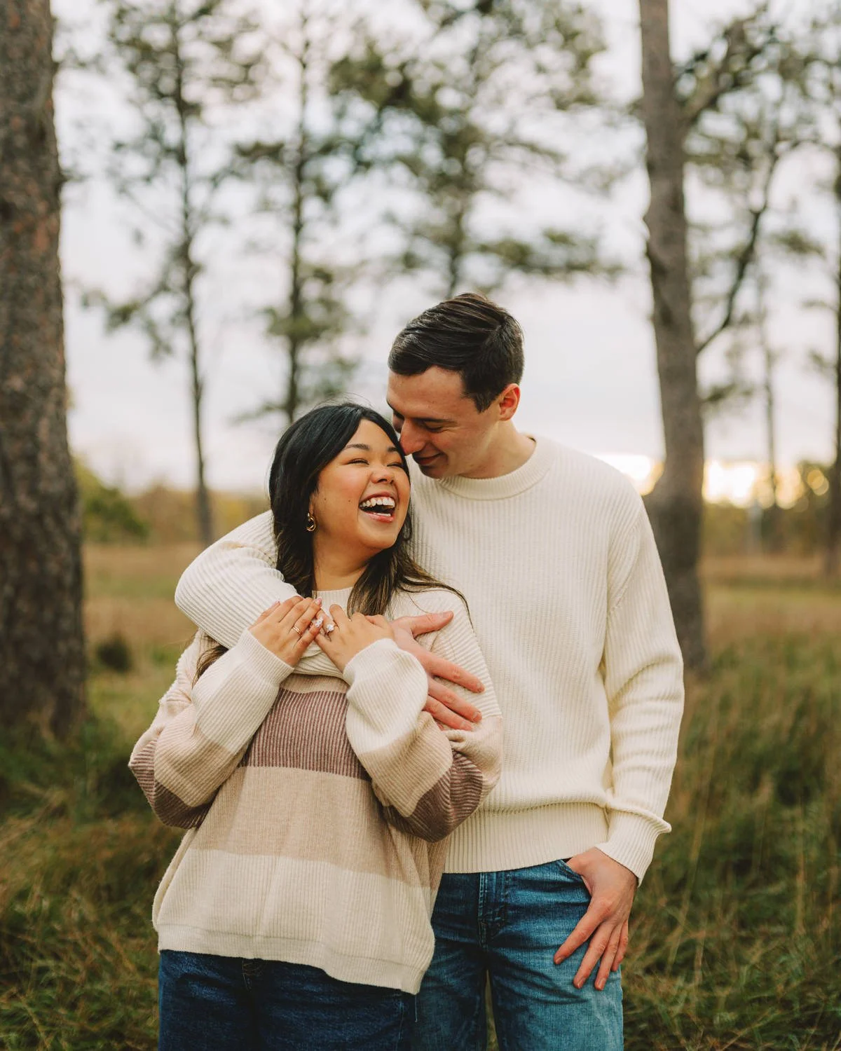 1. Candid engagement photos outdoors in Lincoln Nebraska
