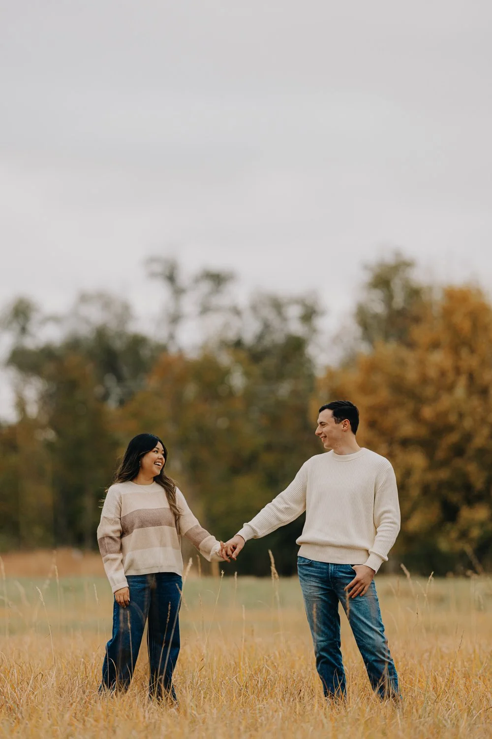 3. Natural engagement photos in a park setting