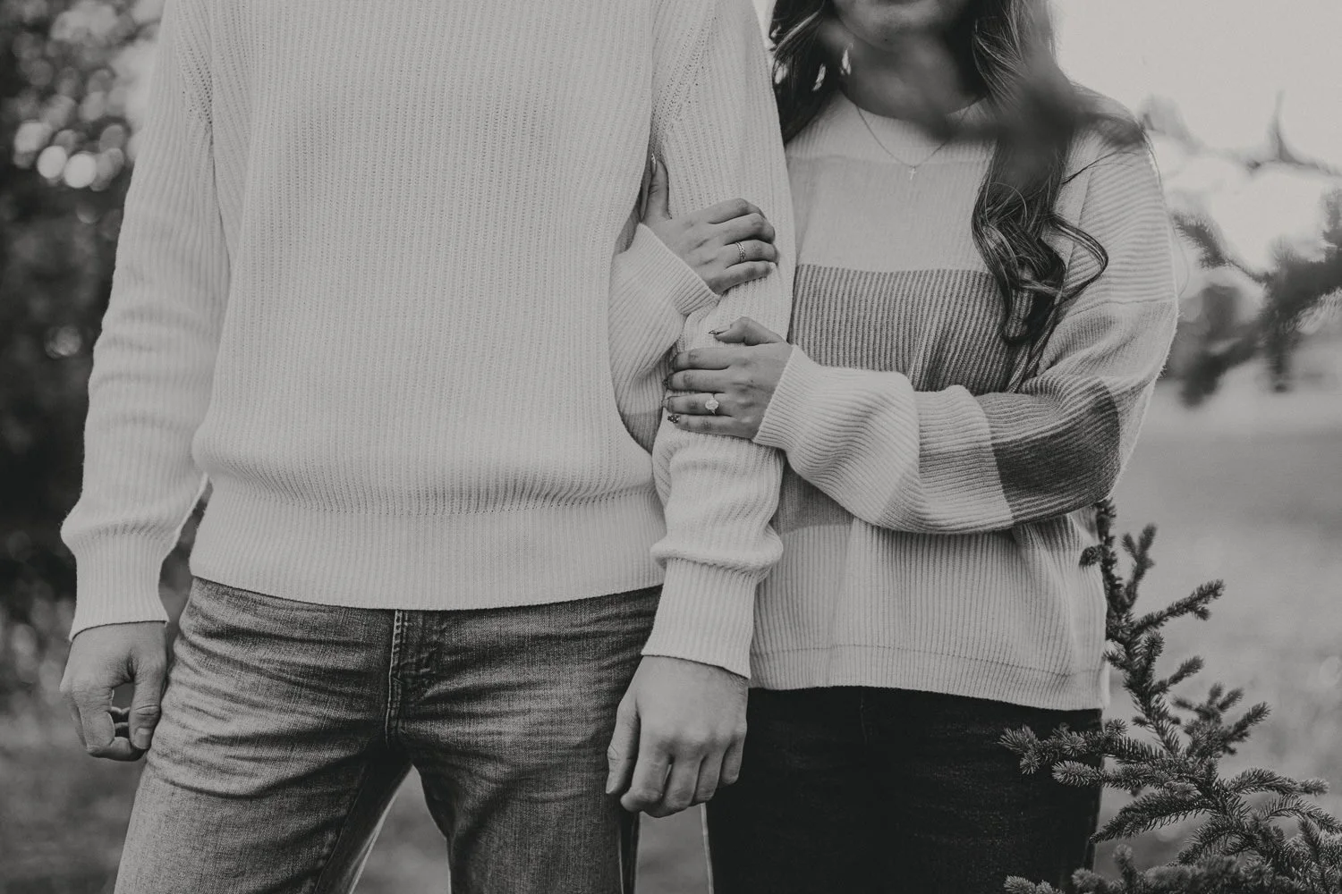 2. Relaxed engagement photos in natural setting