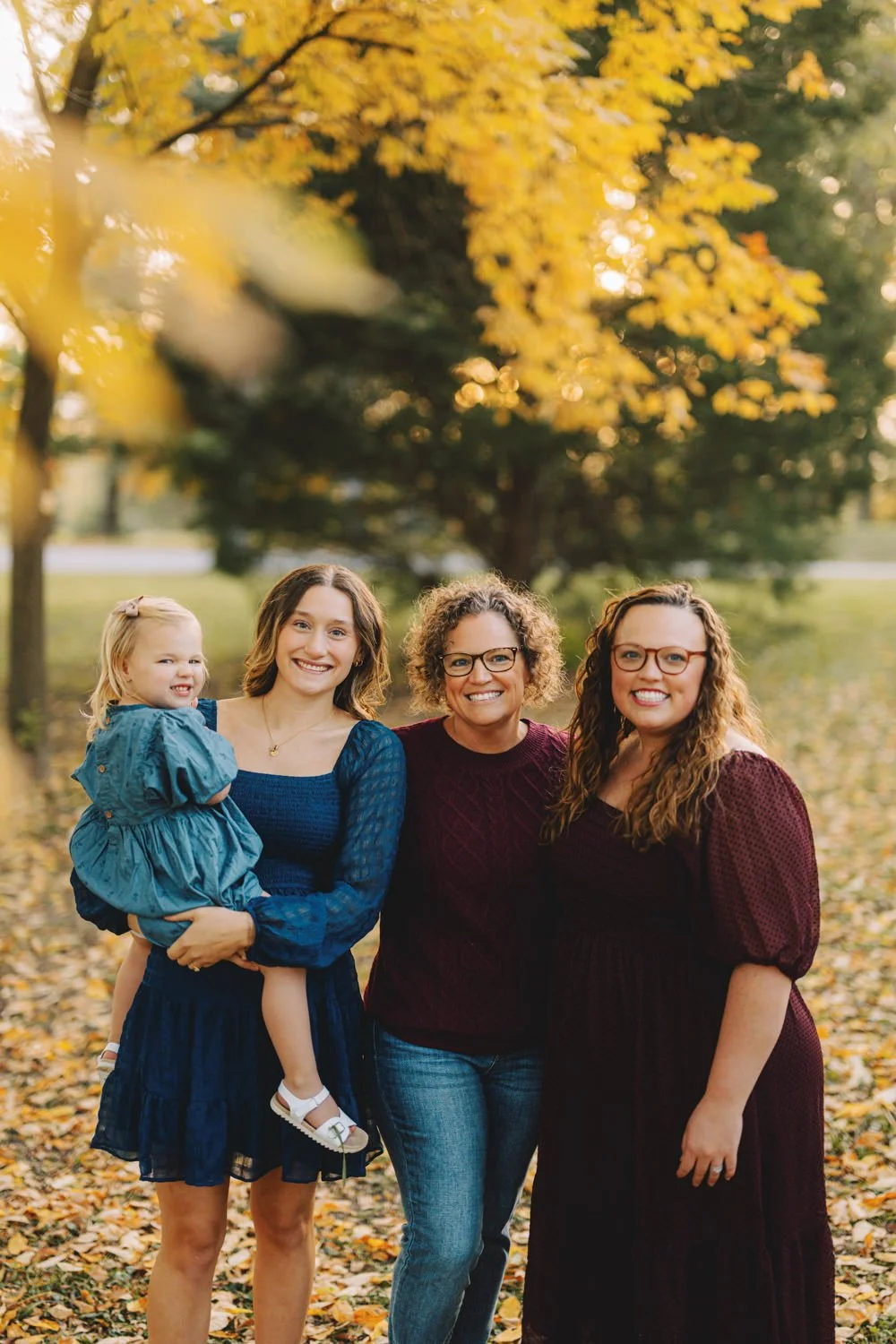 Lee family enjoying a calm fall session at Pioneers Park