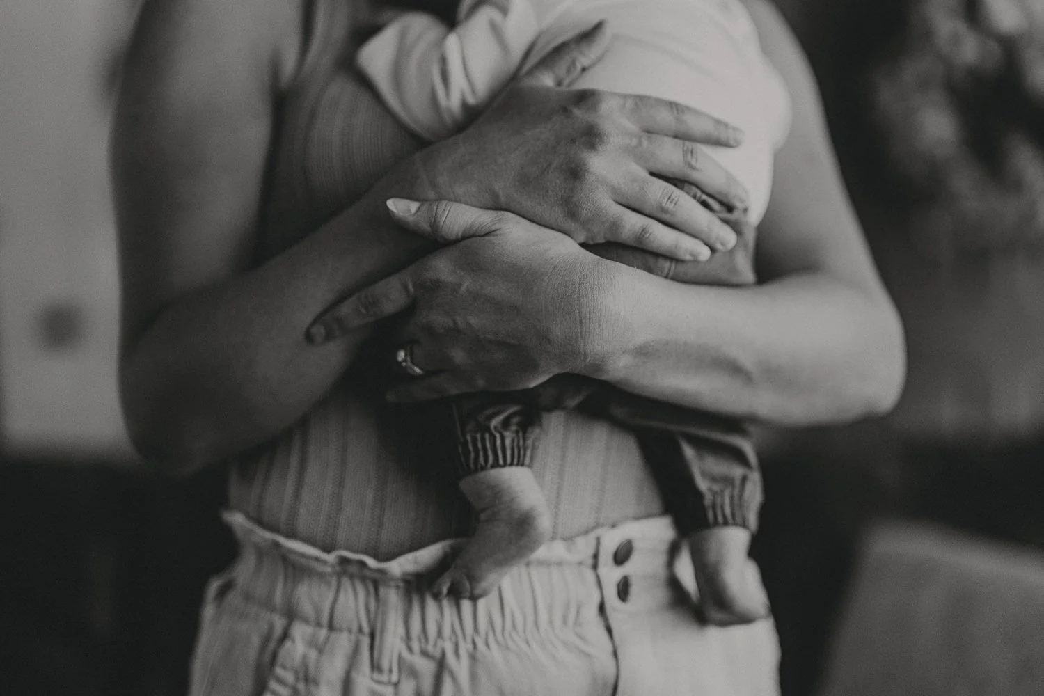 1. Candid moment with parents and kids at home