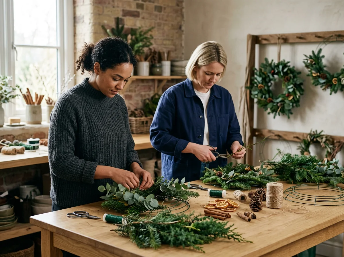 Luxury Christmas Wreath Workshop At 'Chelmsford Studio'