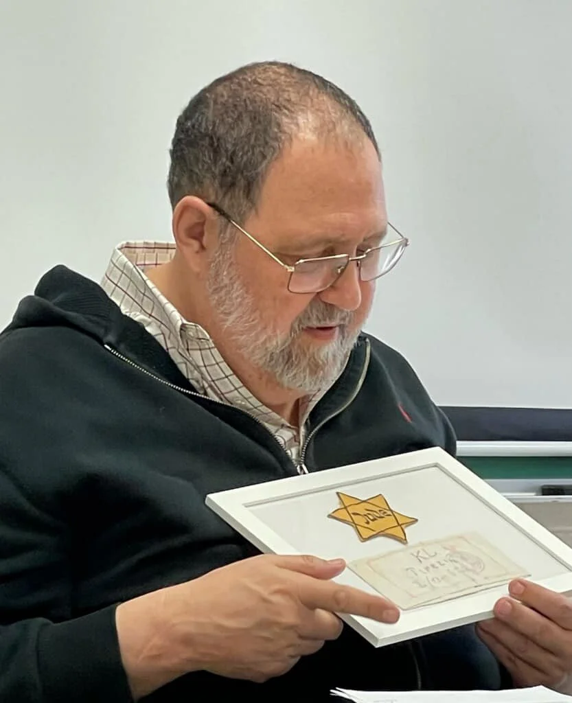 Sharing a Yellow Star of David and an armband from Terezin that belonged to a family member