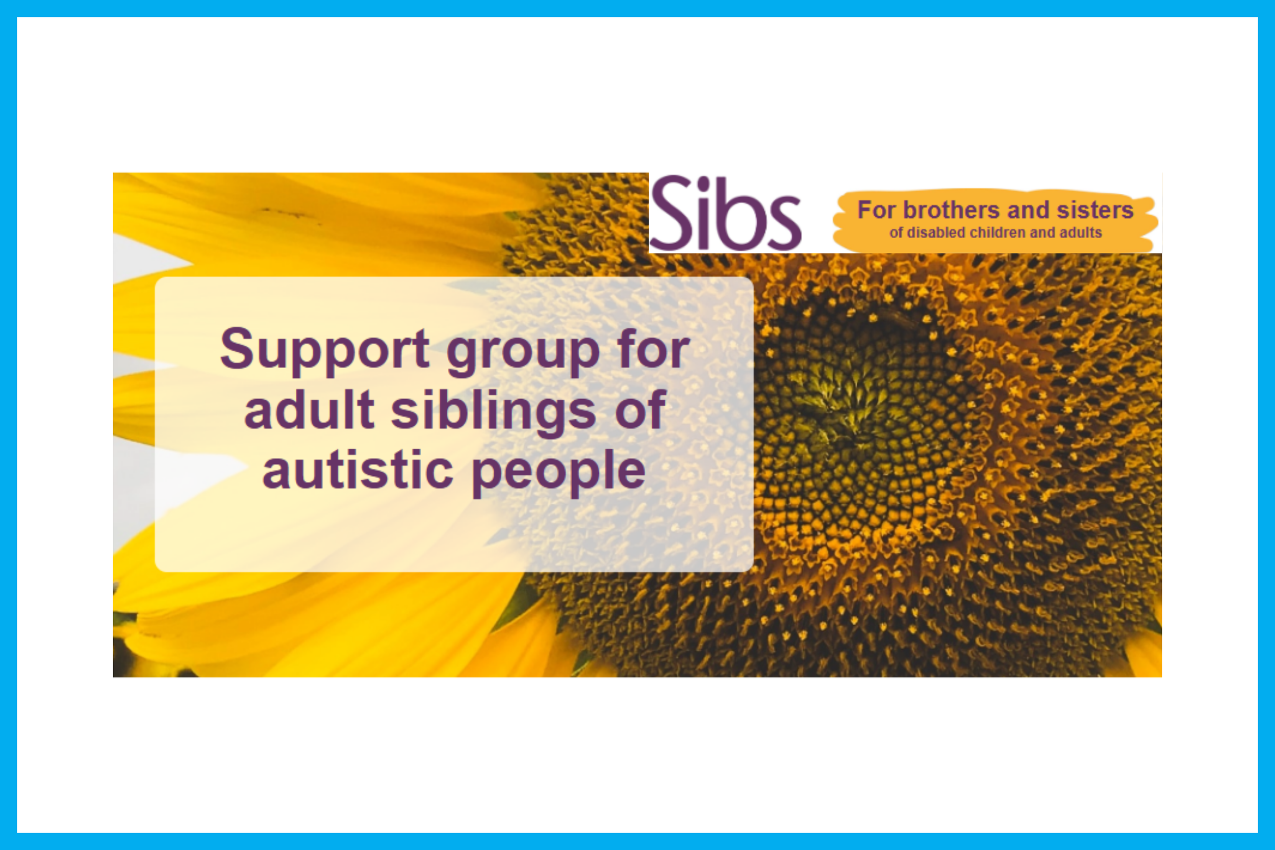 Sibs Support group for adult siblings of autistic people
