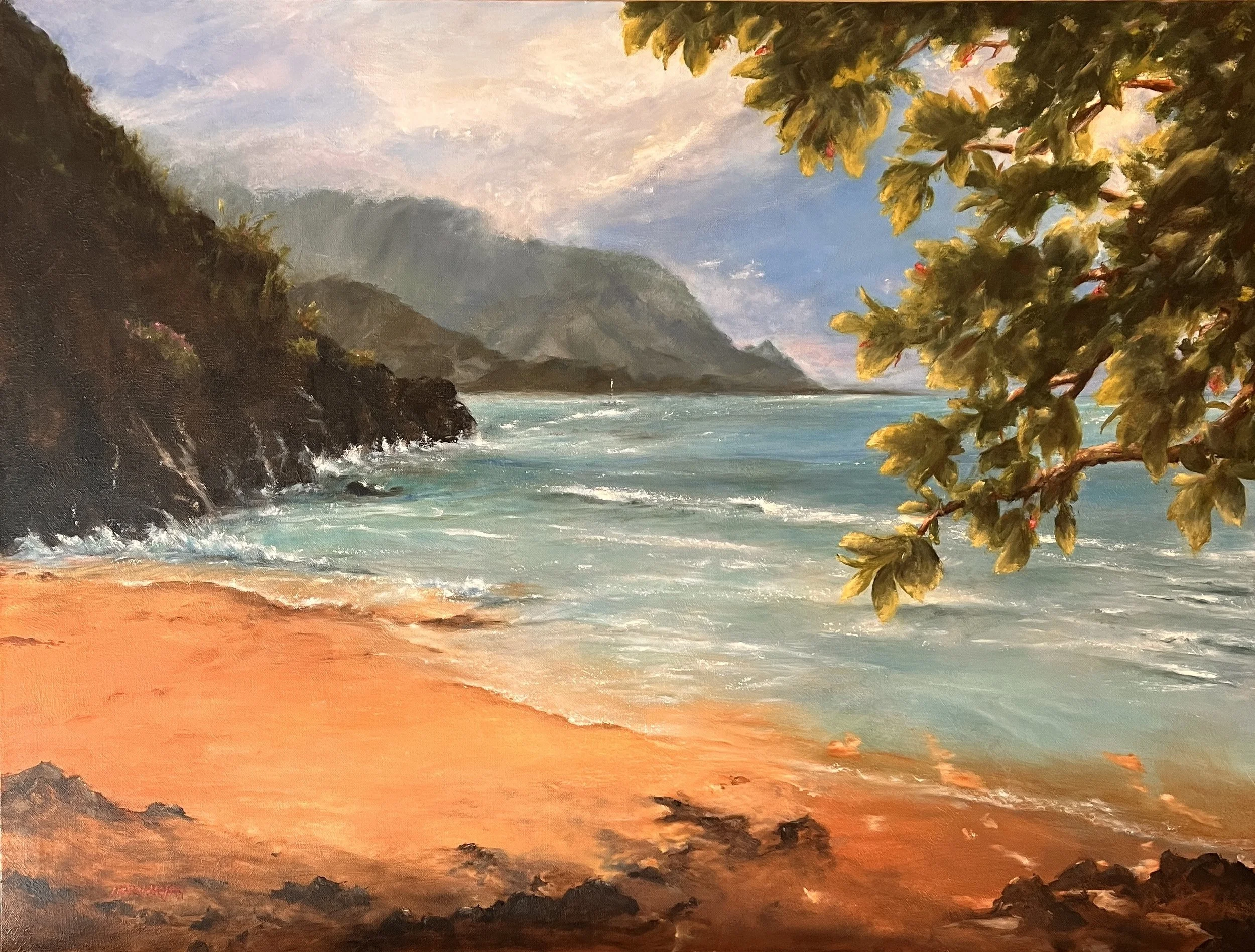 Hawaiian Getaway 40x30 Oil on canvas. Commission 