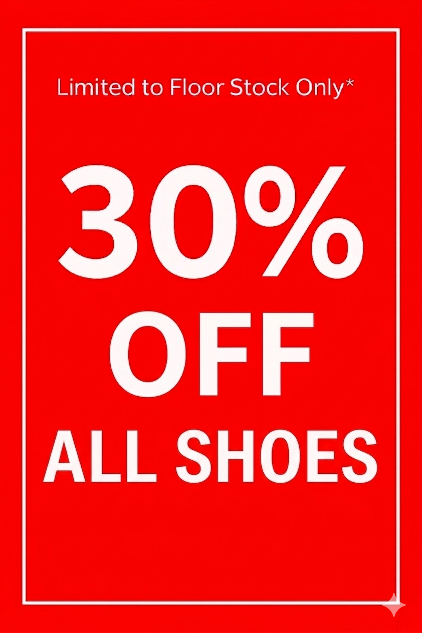 30% off all shoes