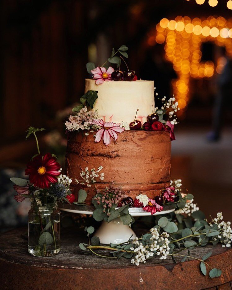 A slice from the past. I was reminded this week of the first wedding cake I ever made, I was so honoured to be involved in my wonderful friends @ellie.tzoni and @ohsamj  special day. So much has happened since this day in September 2019 and this week