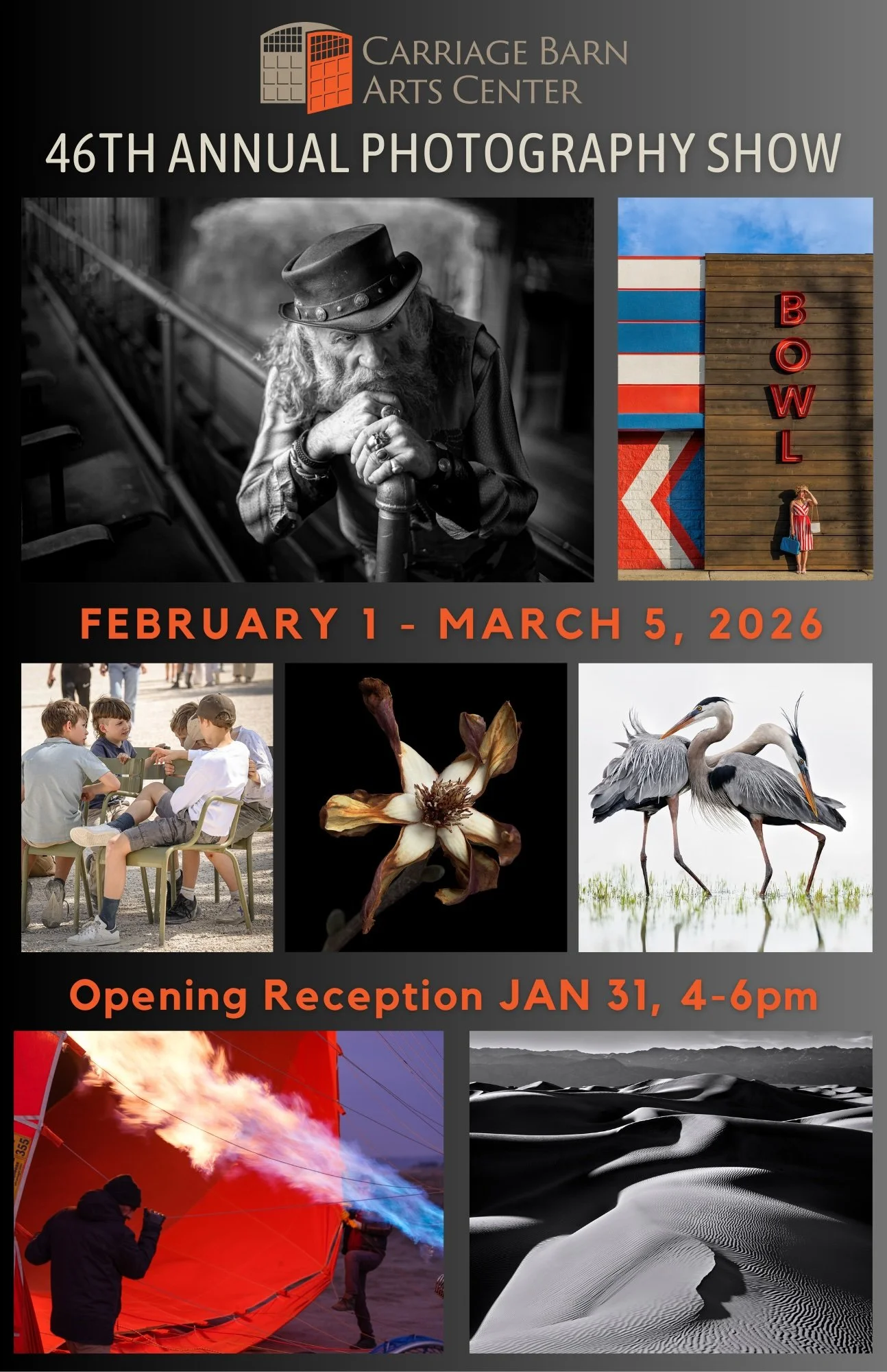 46th Annual Photography Show Opening Reception at the Carriage Barn Arts Center, juried By Peter Kundhardt Jr