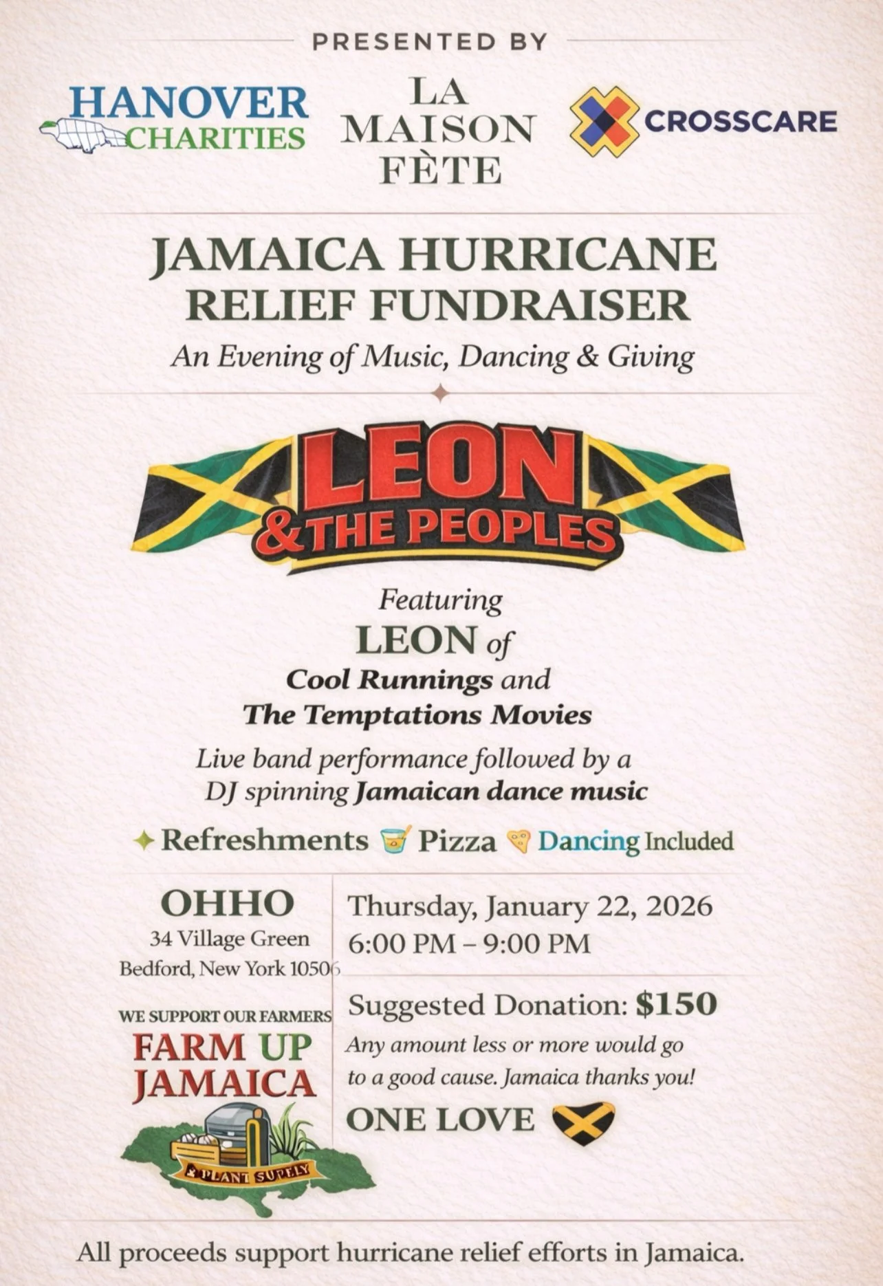 Jamaica hurricane relief fundraiser