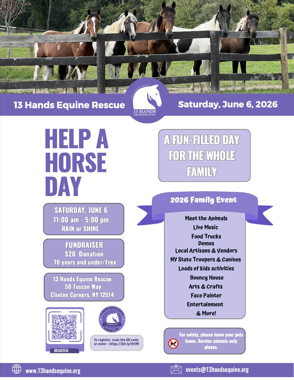 9th Annual Help a Horse Day at 13 Hands Equine Rescue